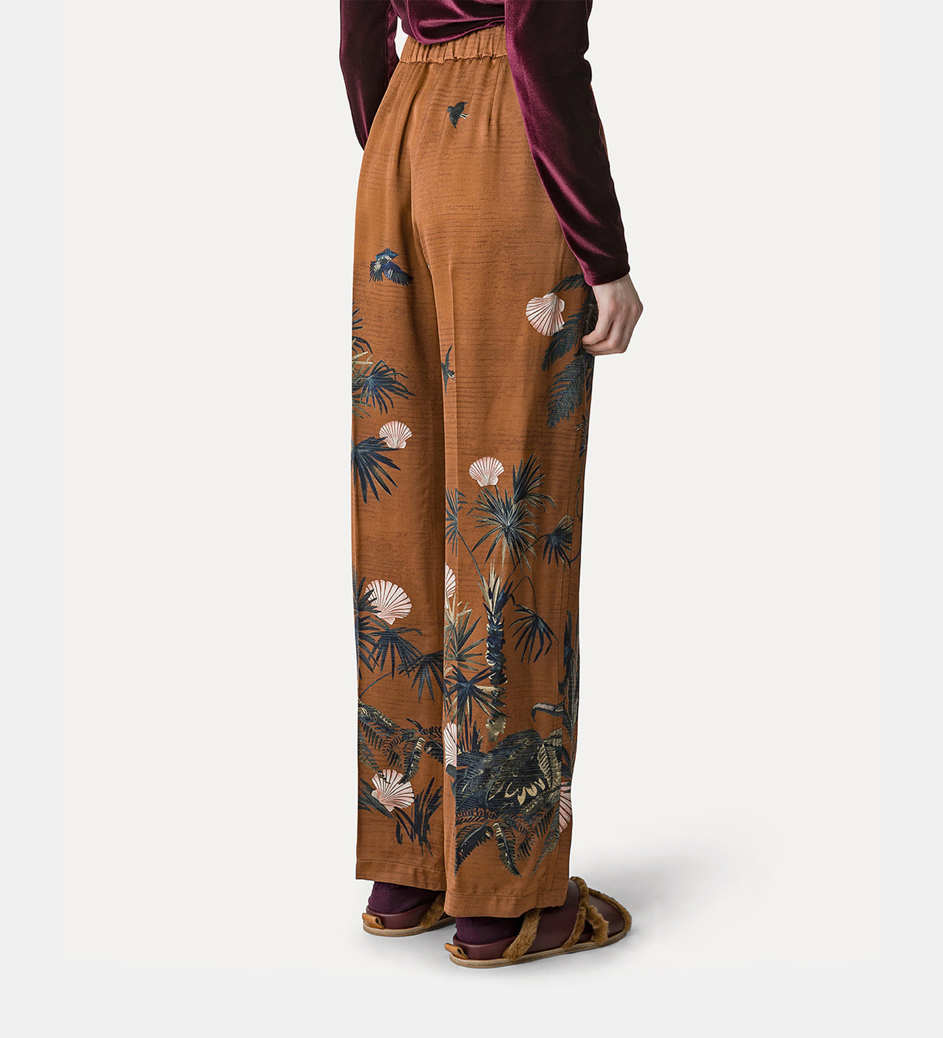 “sacred forest” trousers in satin envers | forte_forte