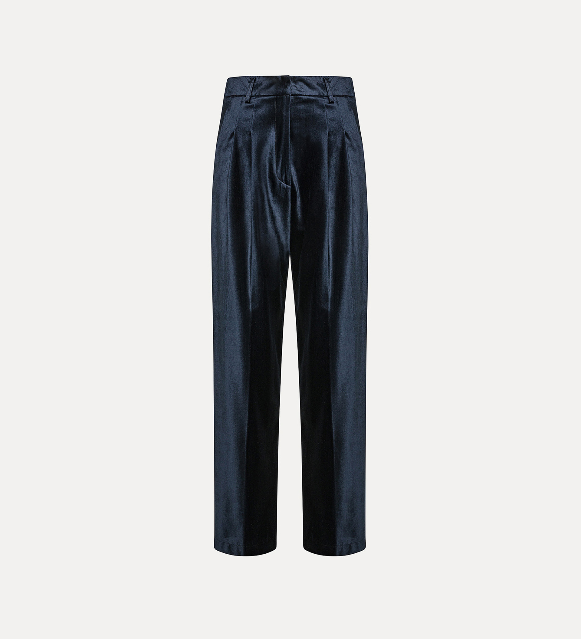 pleated trousers in stretch velvet | forte_forte
