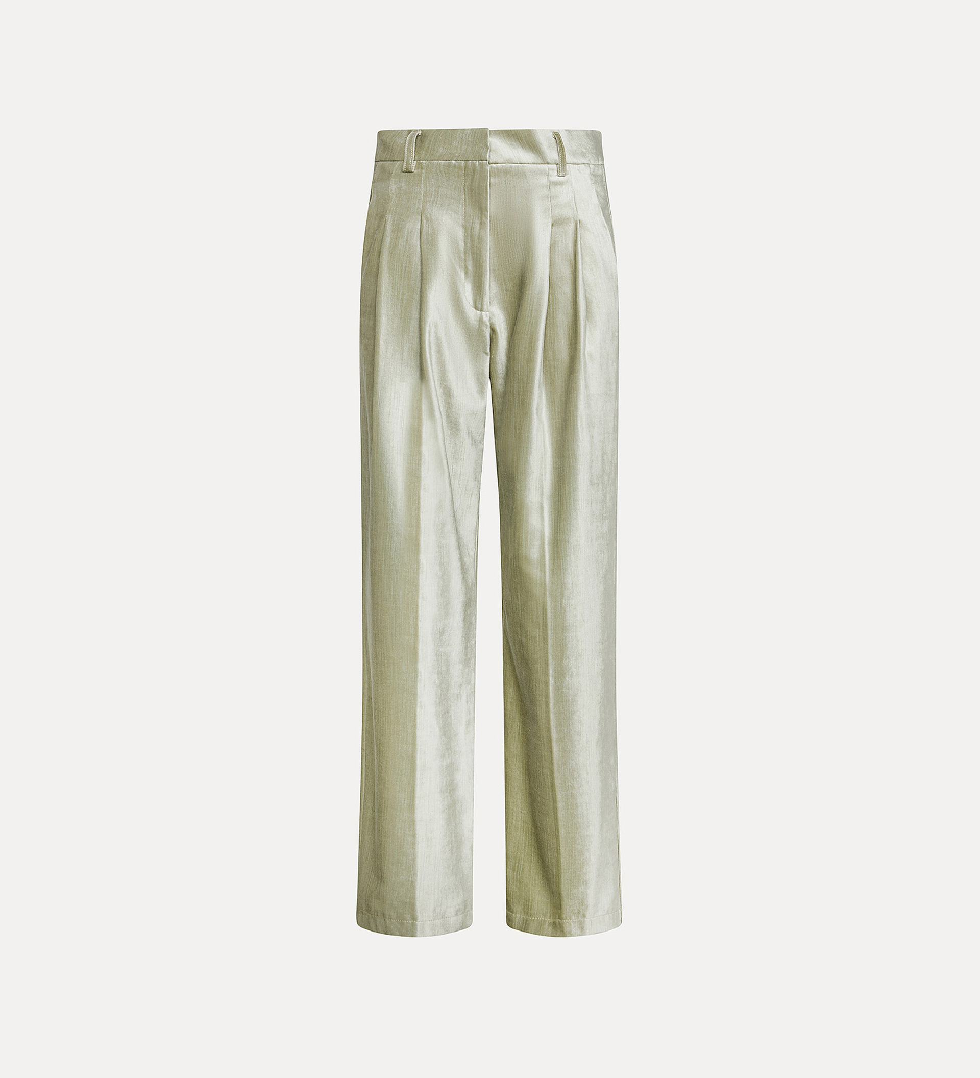 pleated trousers in stretch velvet | forte_forte