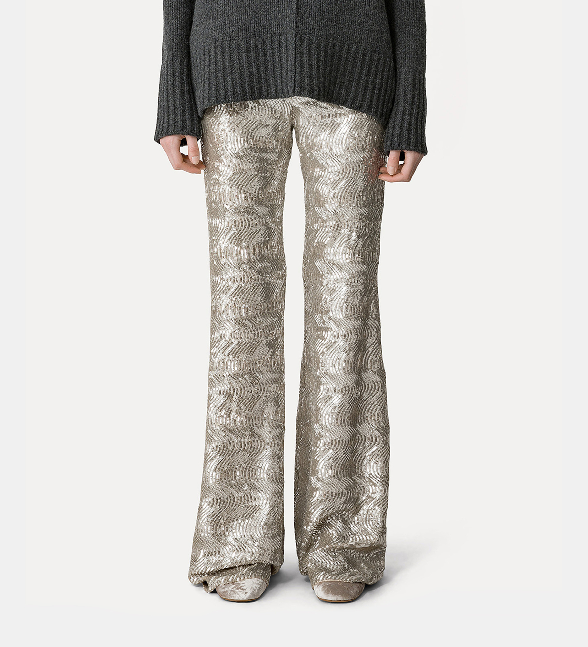 sequinned “la danza del mare” flared trousers | forte_forte