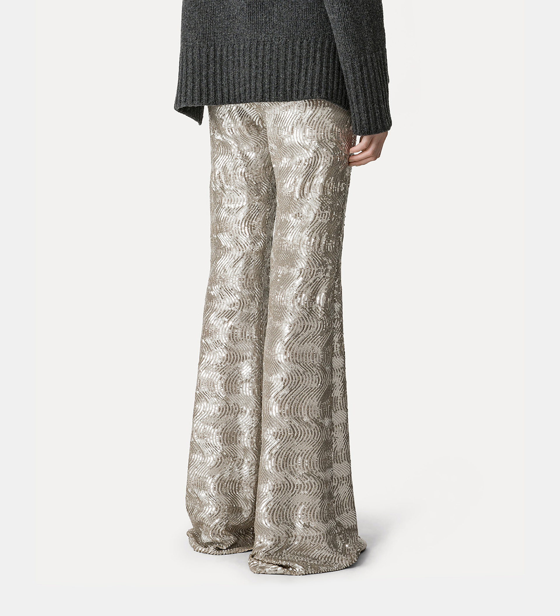 sequinned “la danza del mare” flared trousers | forte_forte