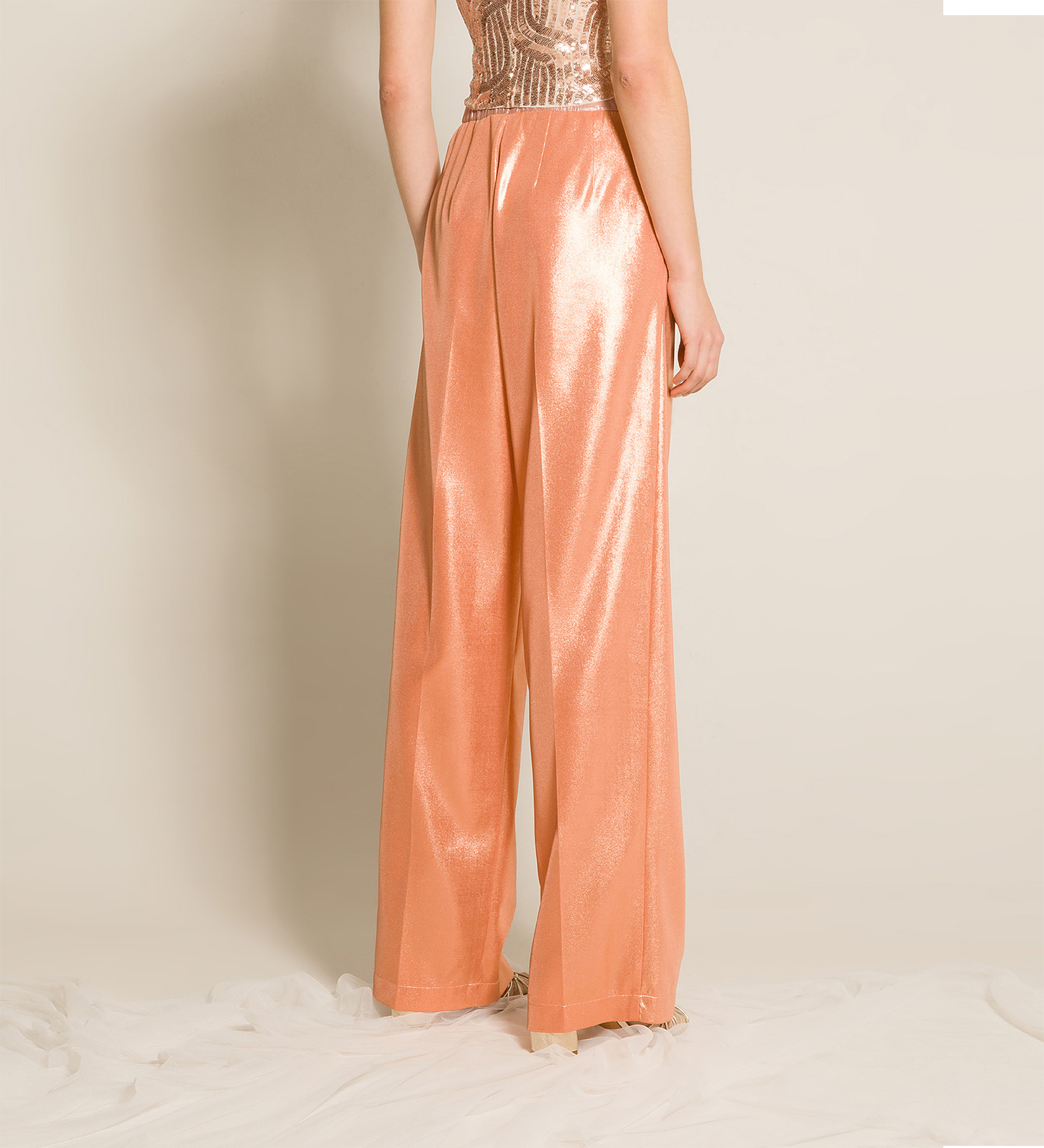 chic pants in laminated jersey | forte_forte