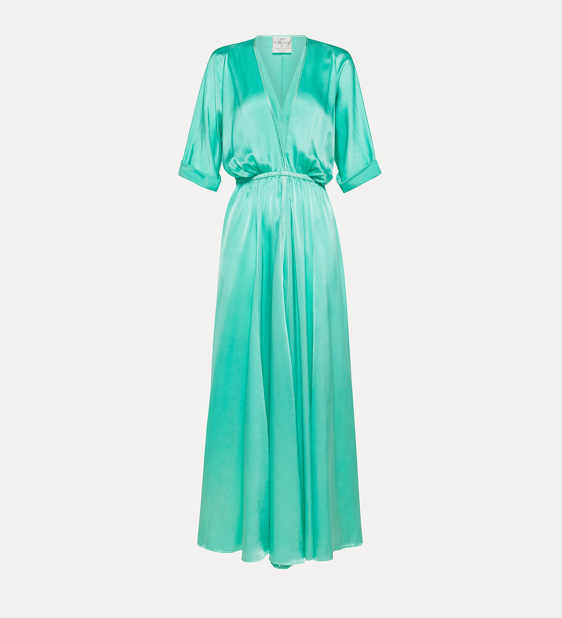 elegant half–sleeve dress in light–blue | forte_forte