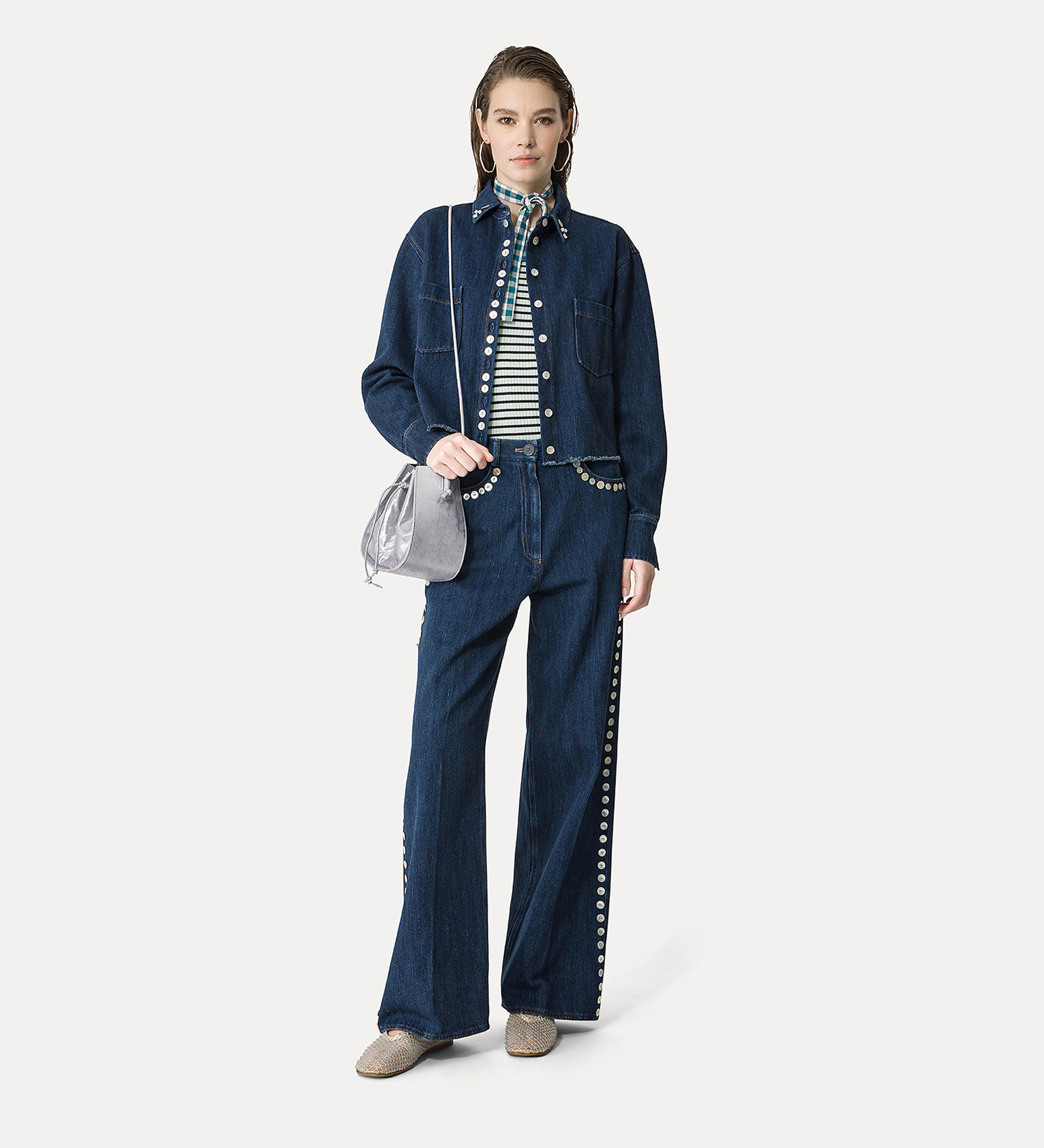 tie in gingham–check cotton | forte_forte