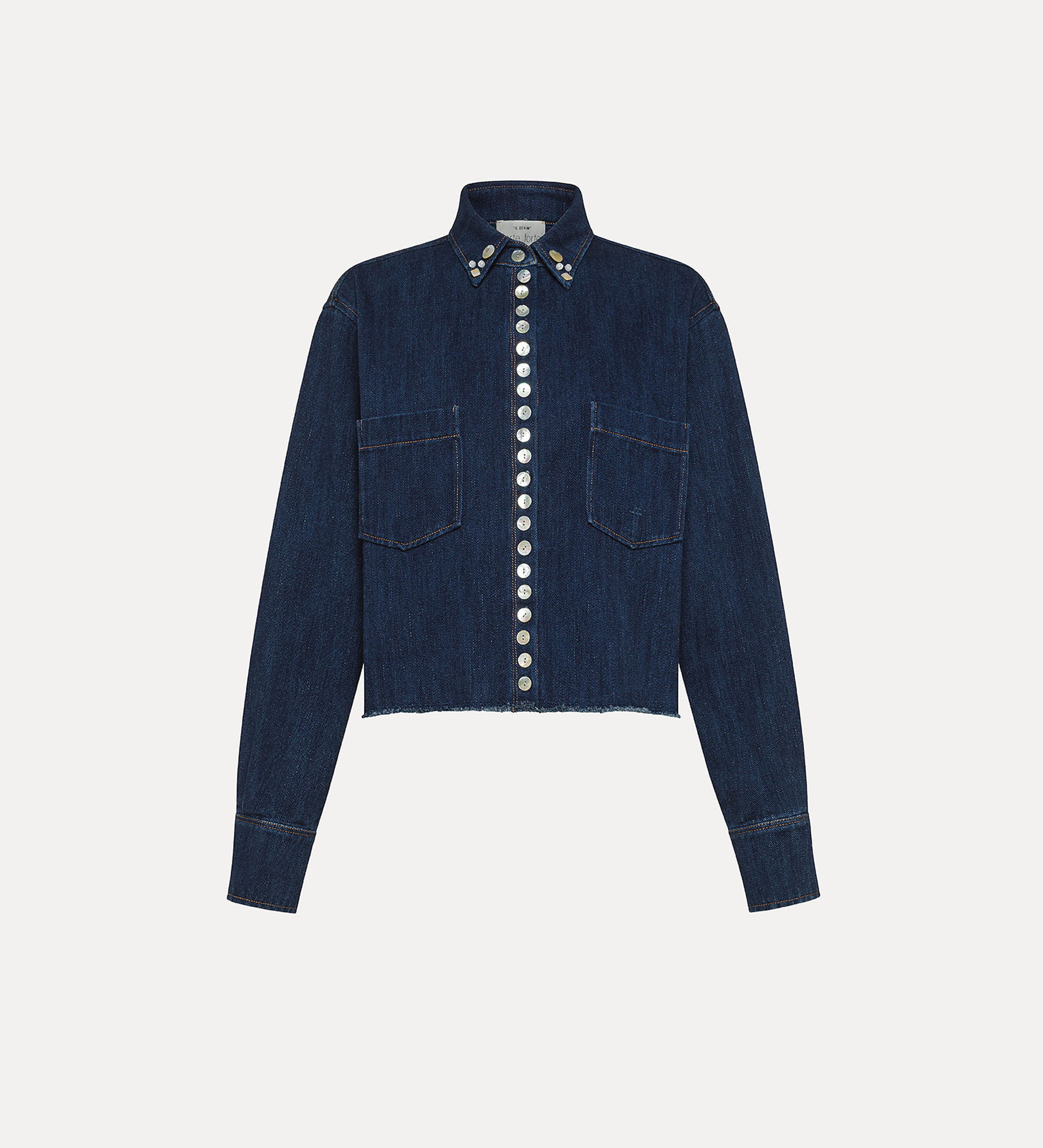 chemise courte en denim | forte_forte