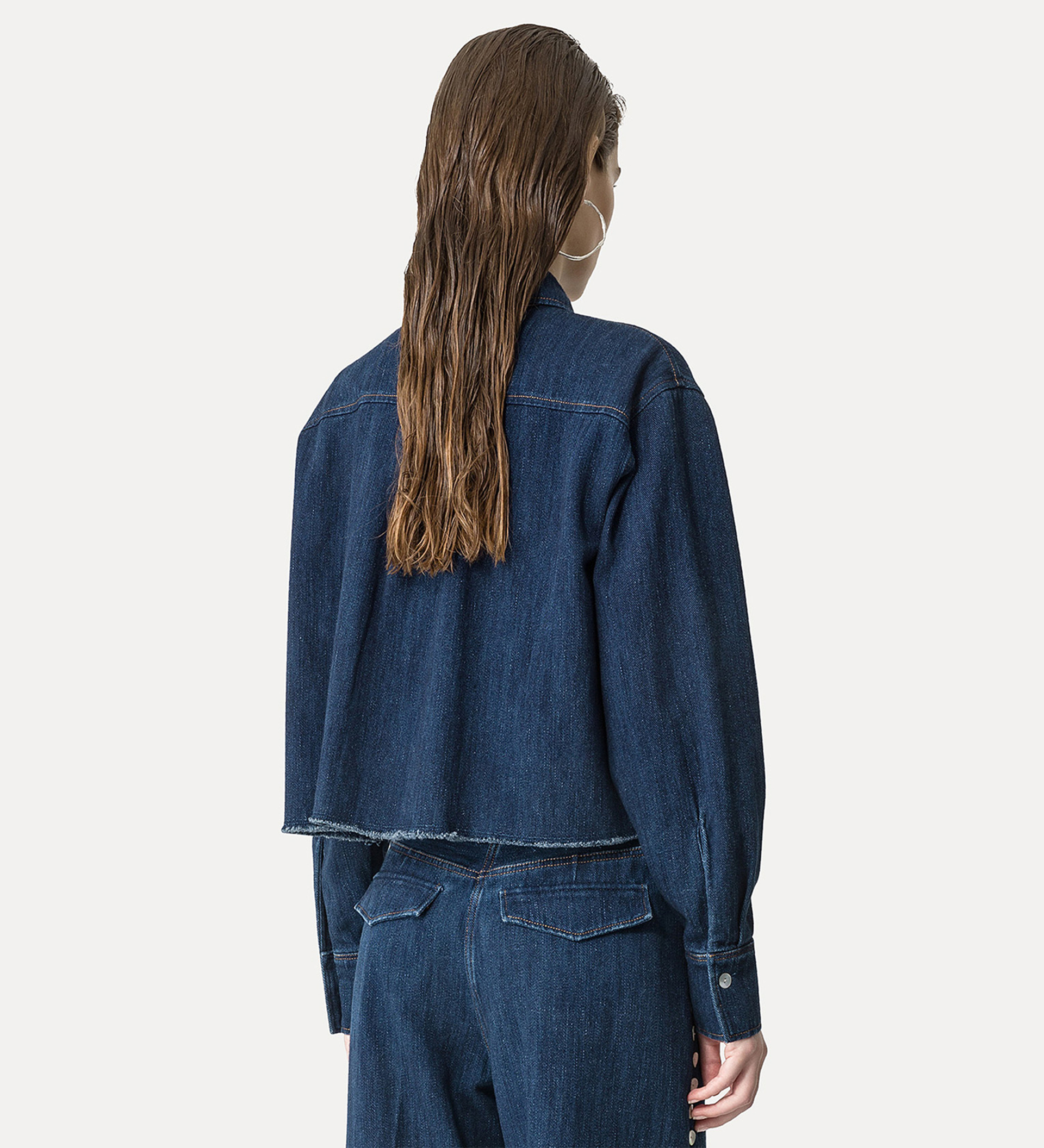 camicia cropped in denim | forte_forte
