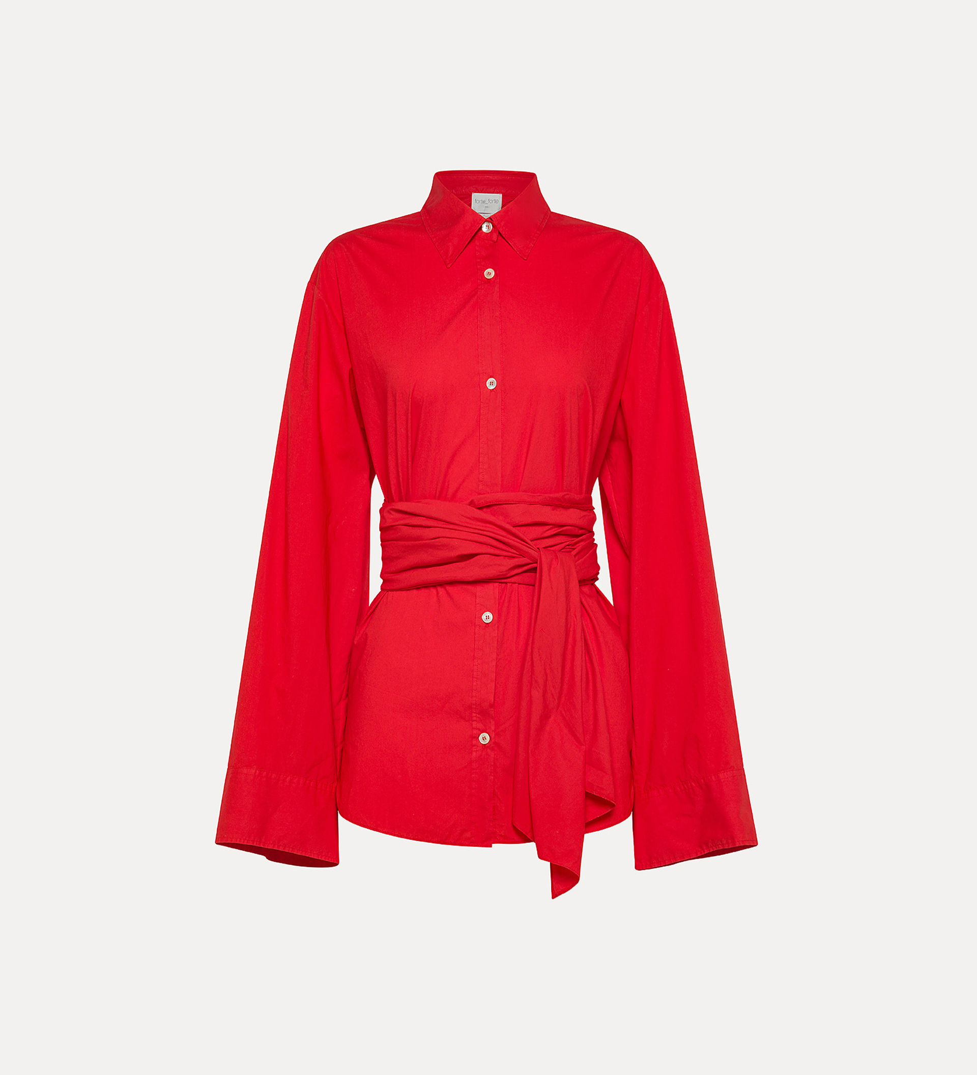 shirt with cummerbund in poplin | forte_forte