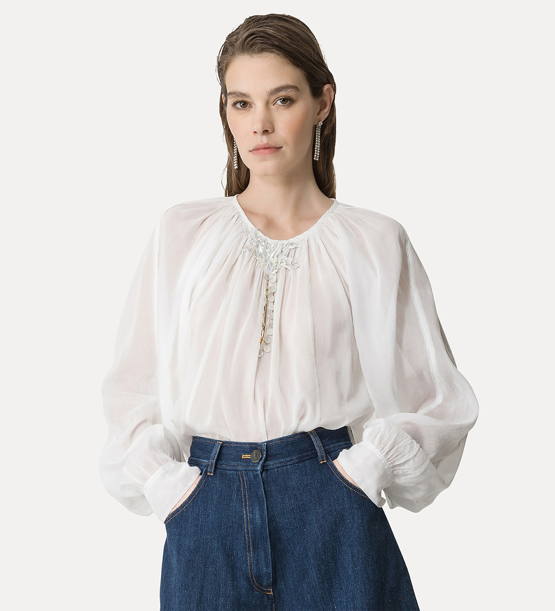 boho shirt in white | forte_forte
