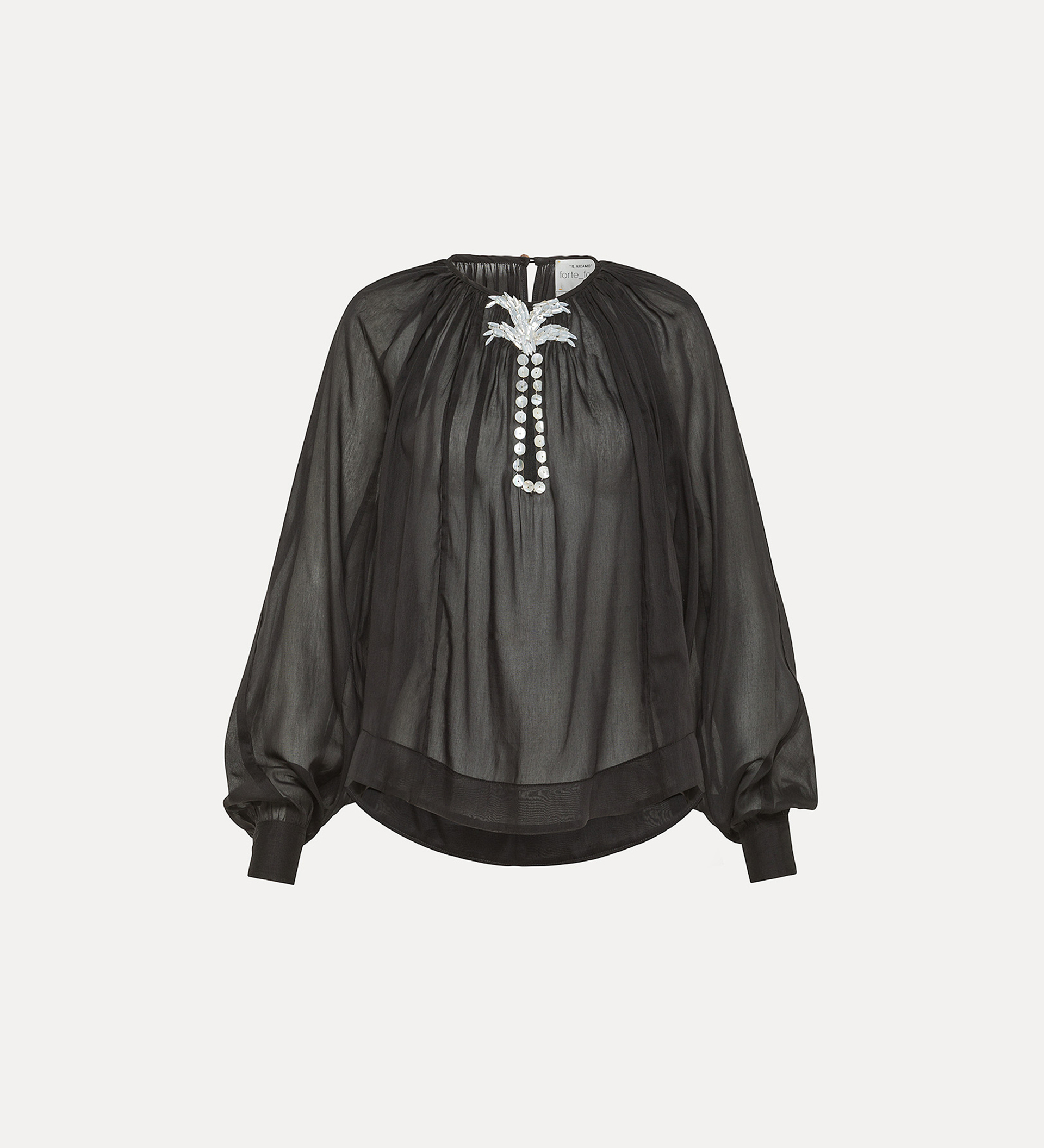 boho shirt in black | forte_forte