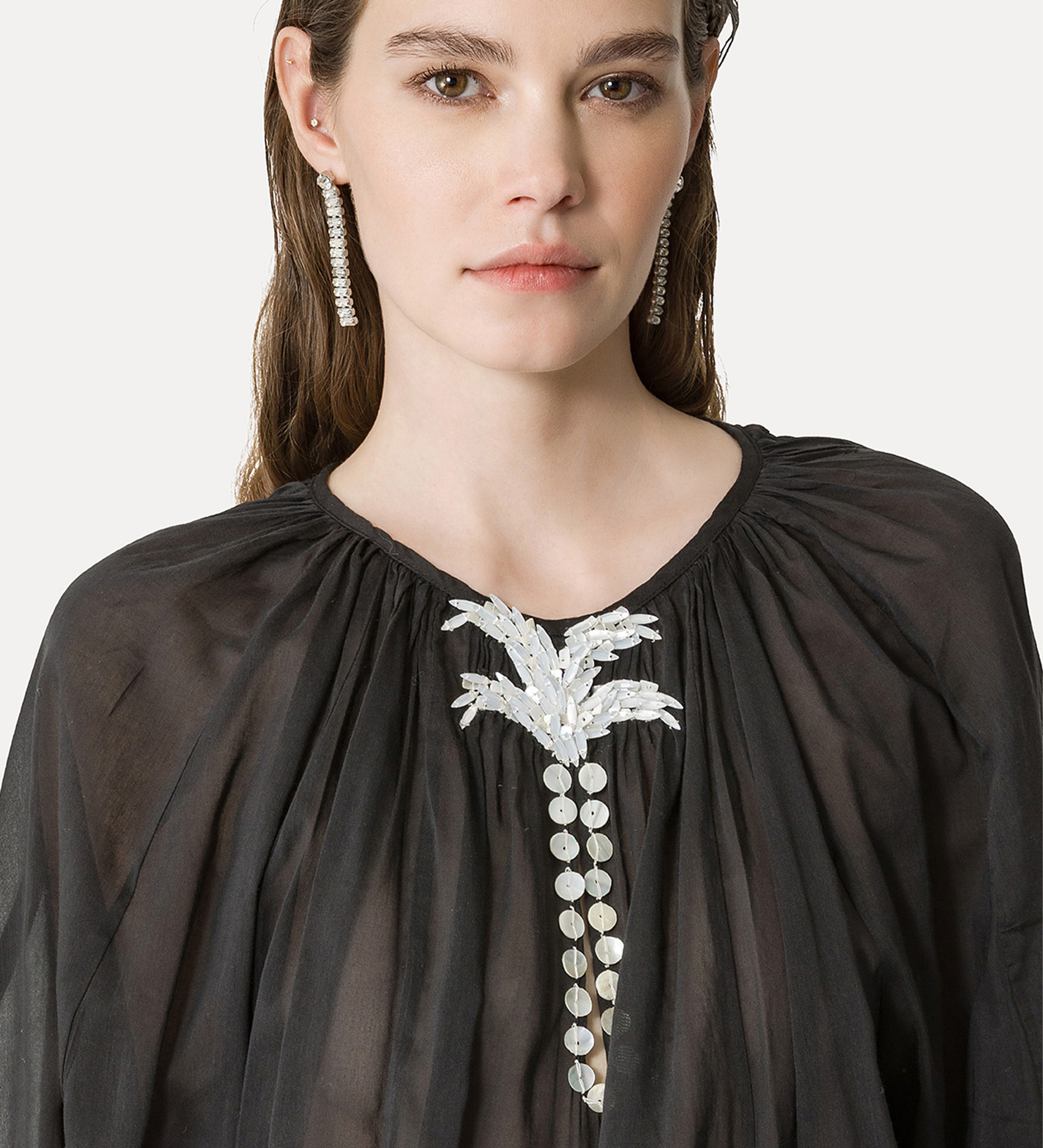 boho shirt in black | forte_forte