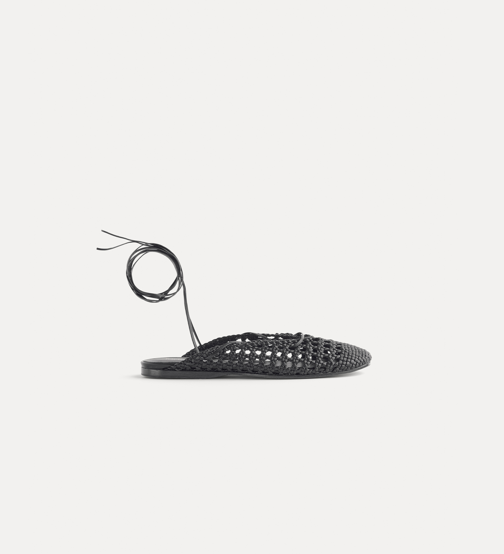 woven backless slipper in black | forte_forte