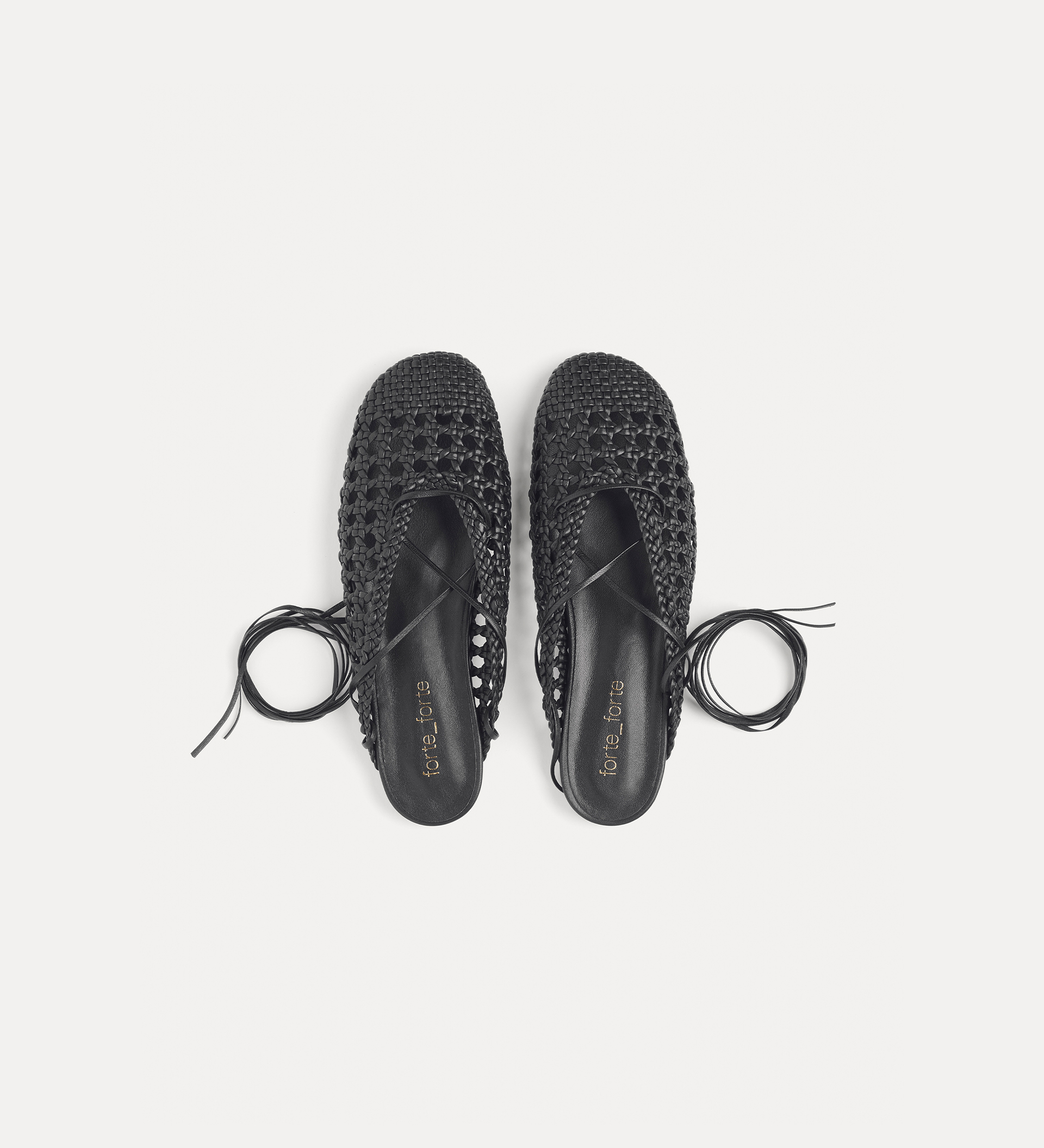 woven backless slipper in black | forte_forte