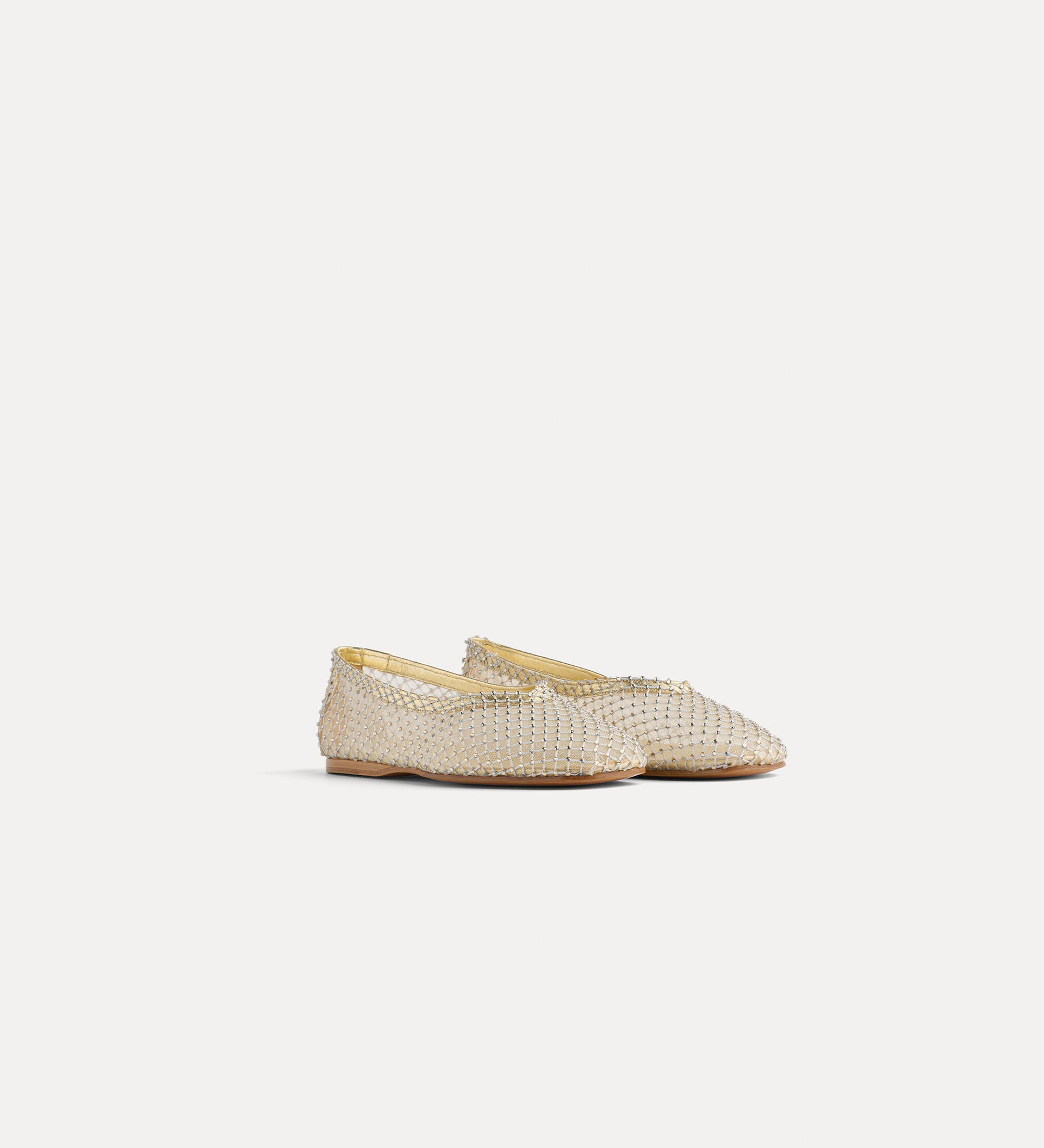 ballet flat in diamanté mesh | forte_forte