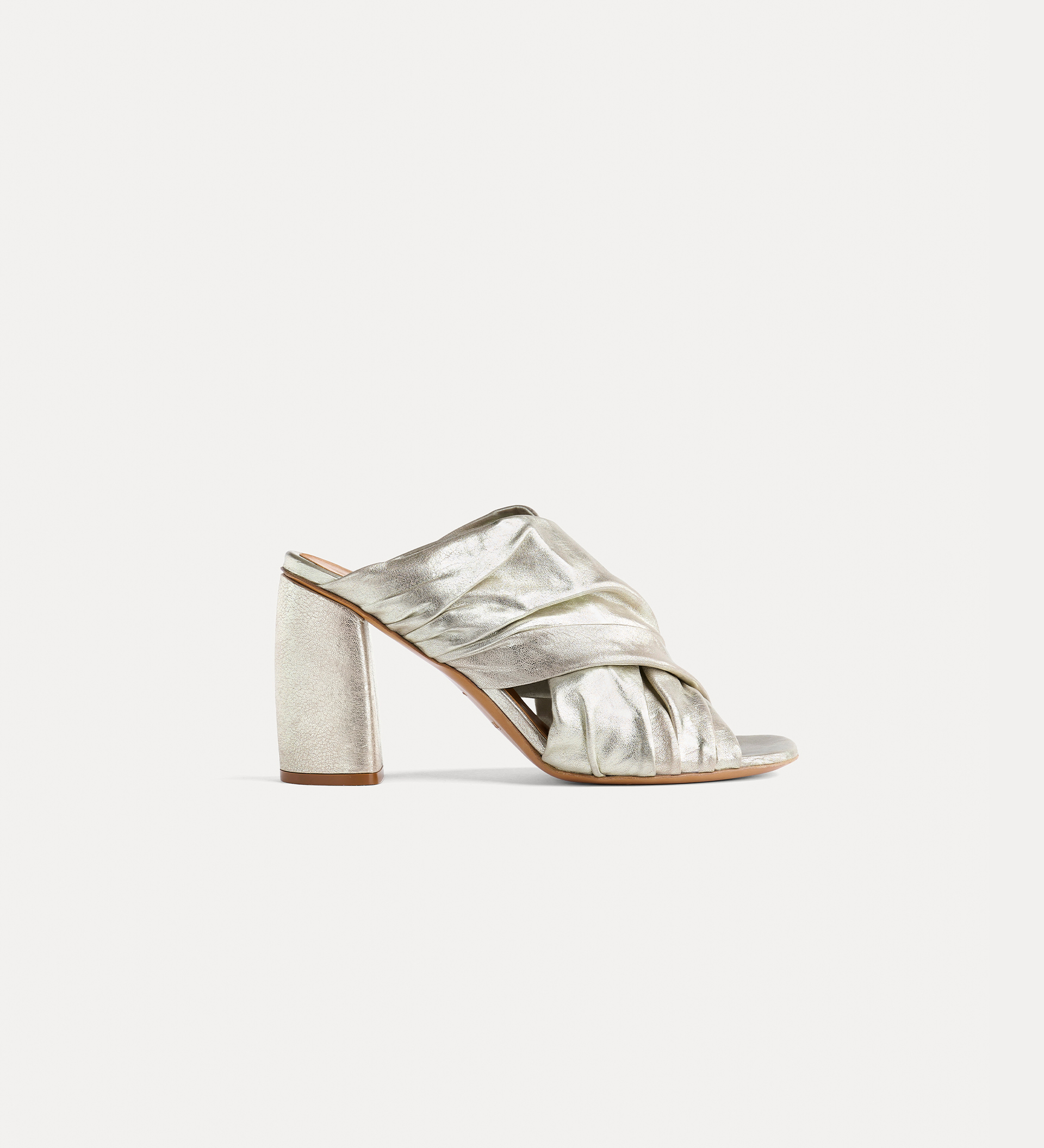 crossover sandals with silver–tone heel | forte_forte