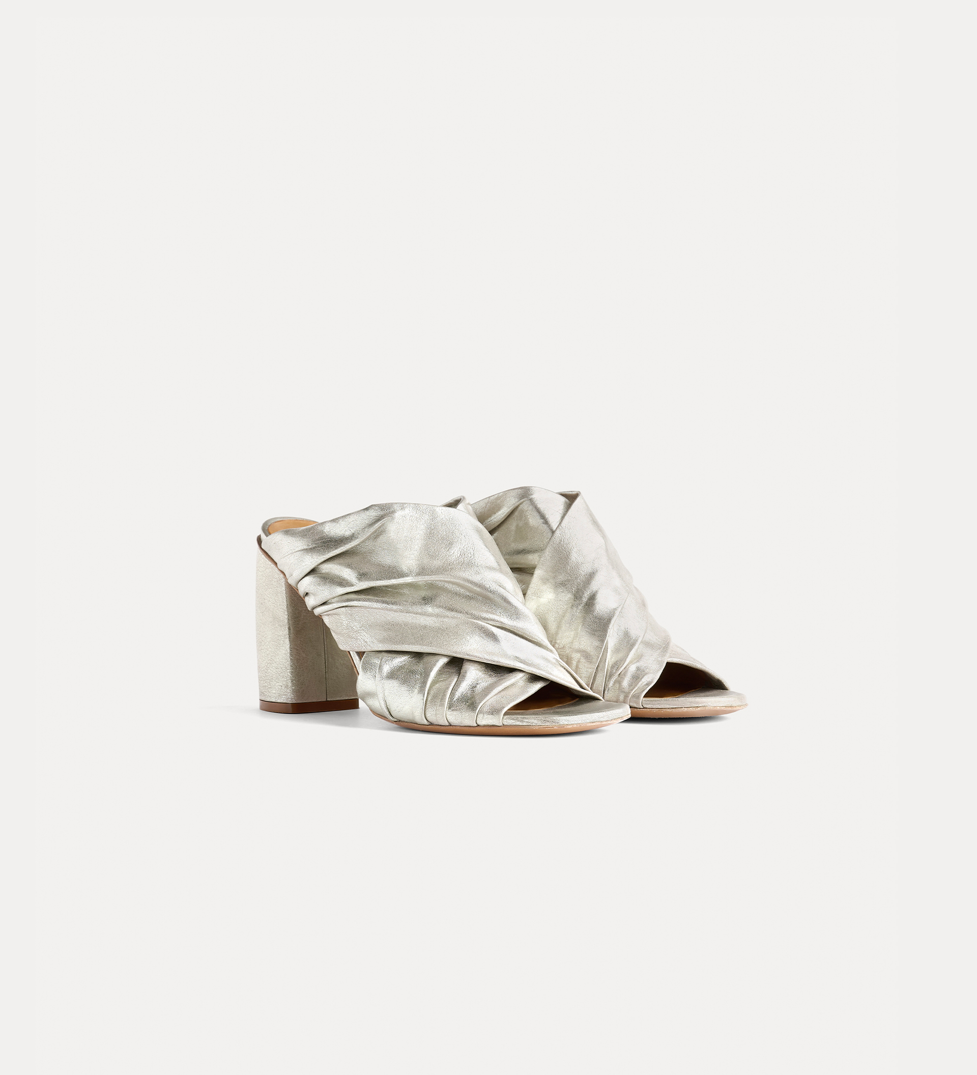crossover sandals with silver–tone heel | forte_forte