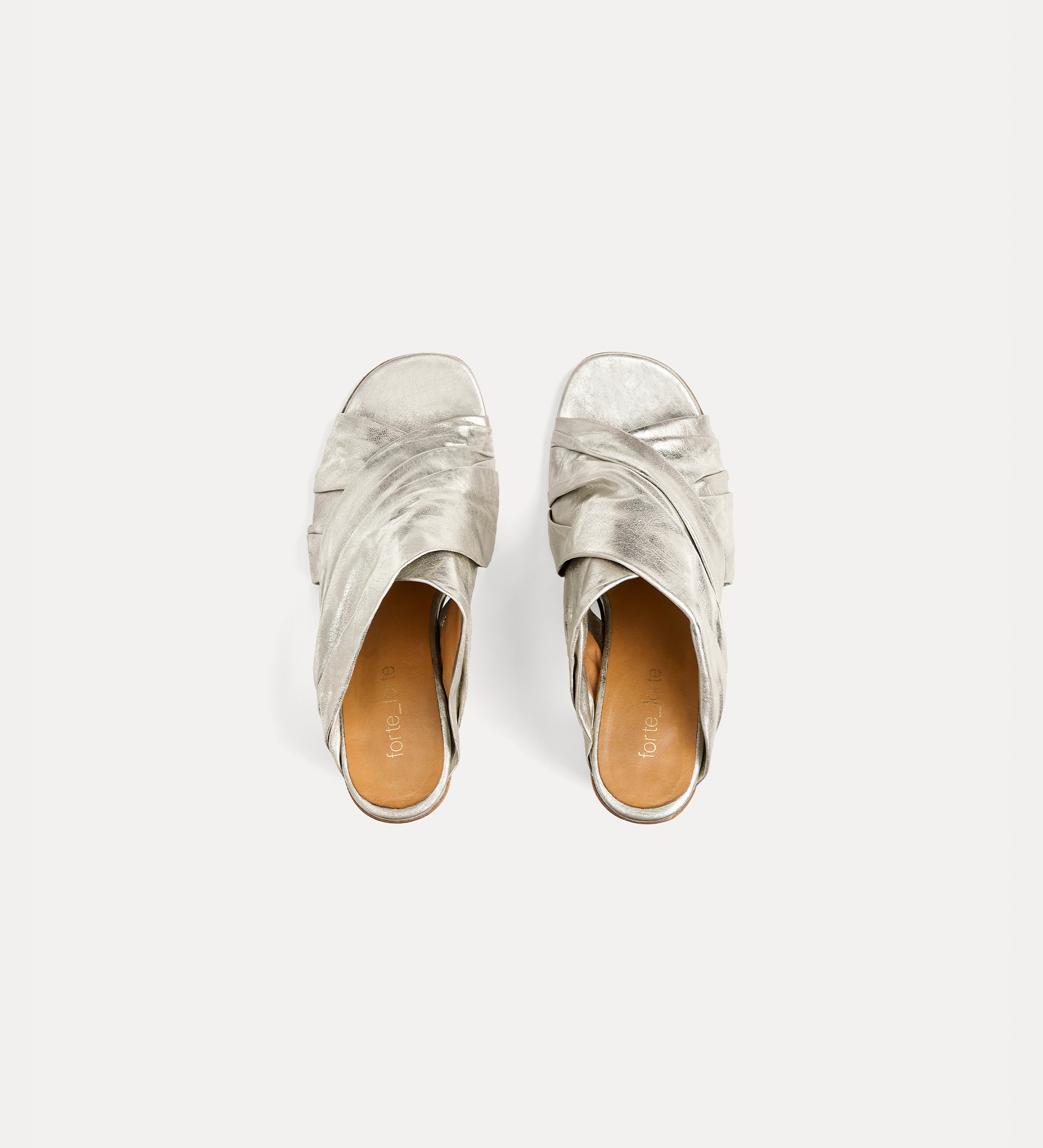 crossover sandals with silver–tone heel | forte_forte