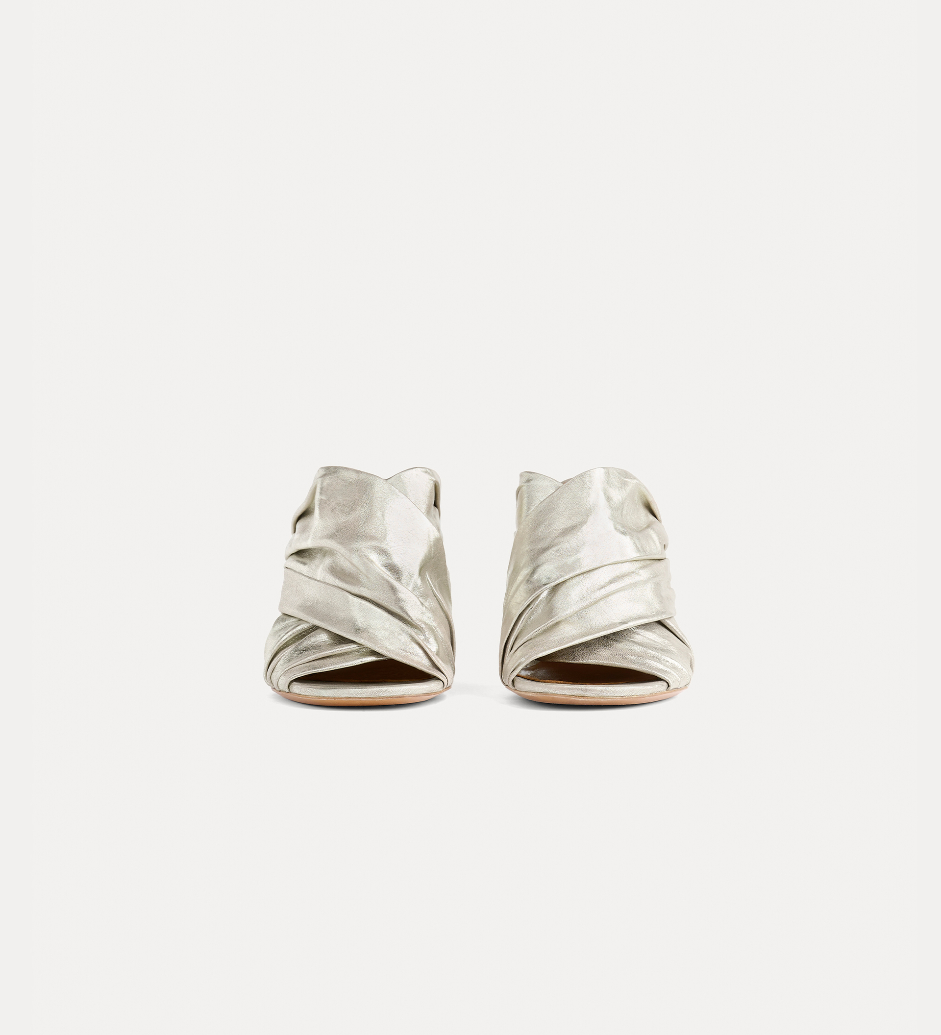 crossover sandals with silver–tone heel | forte_forte