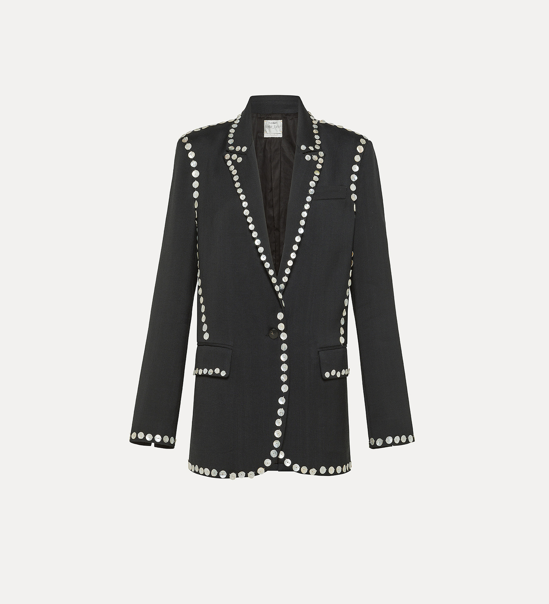 jacket in black viscose and wool | forte_forte
