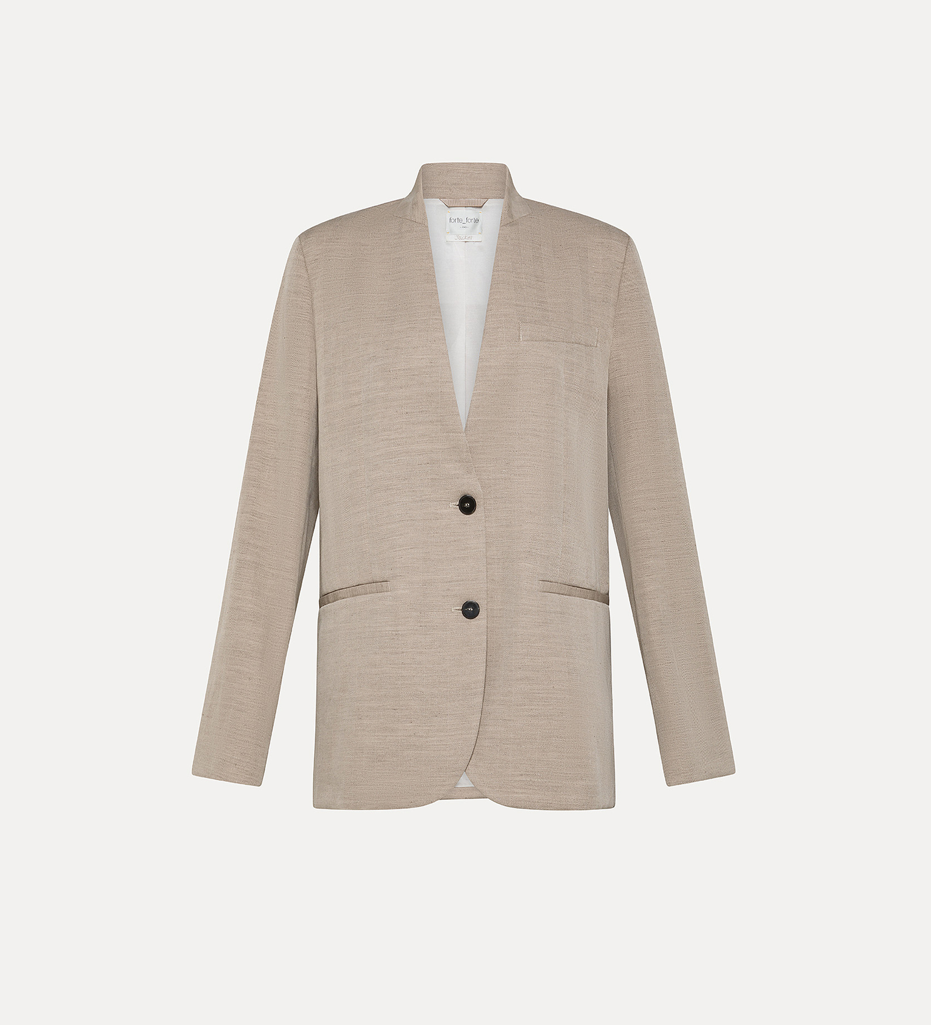 veste sans col en lin mélangé | forte_forte