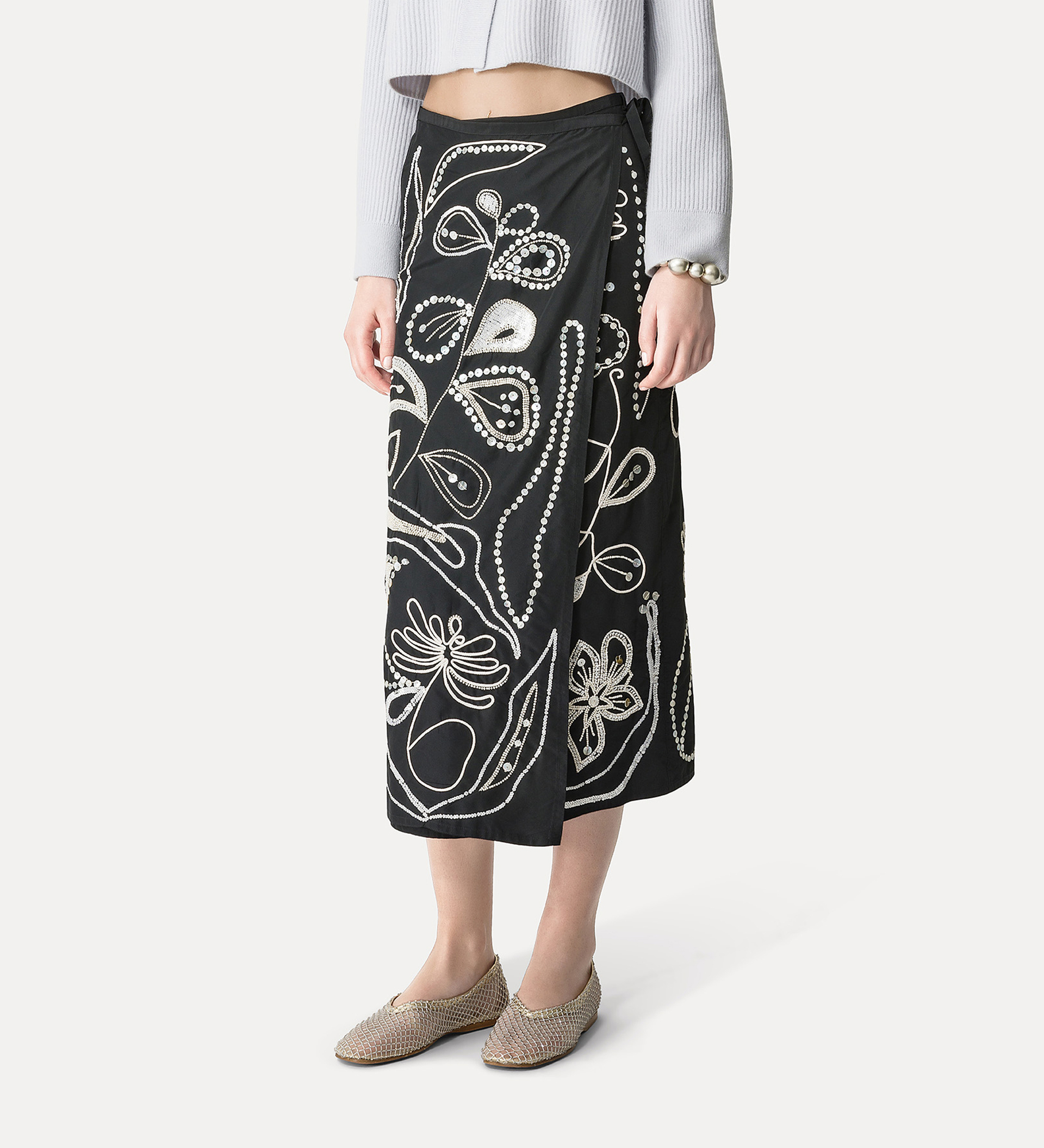 skirt in embroidered taffeta | forte_forte