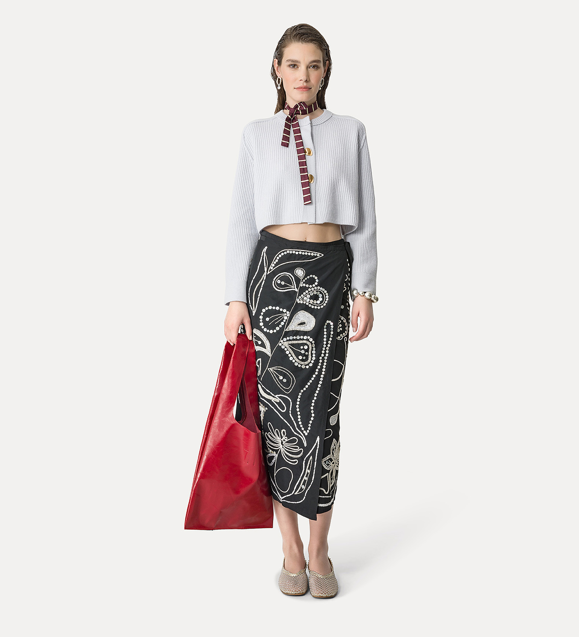 skirt in embroidered taffeta | forte_forte