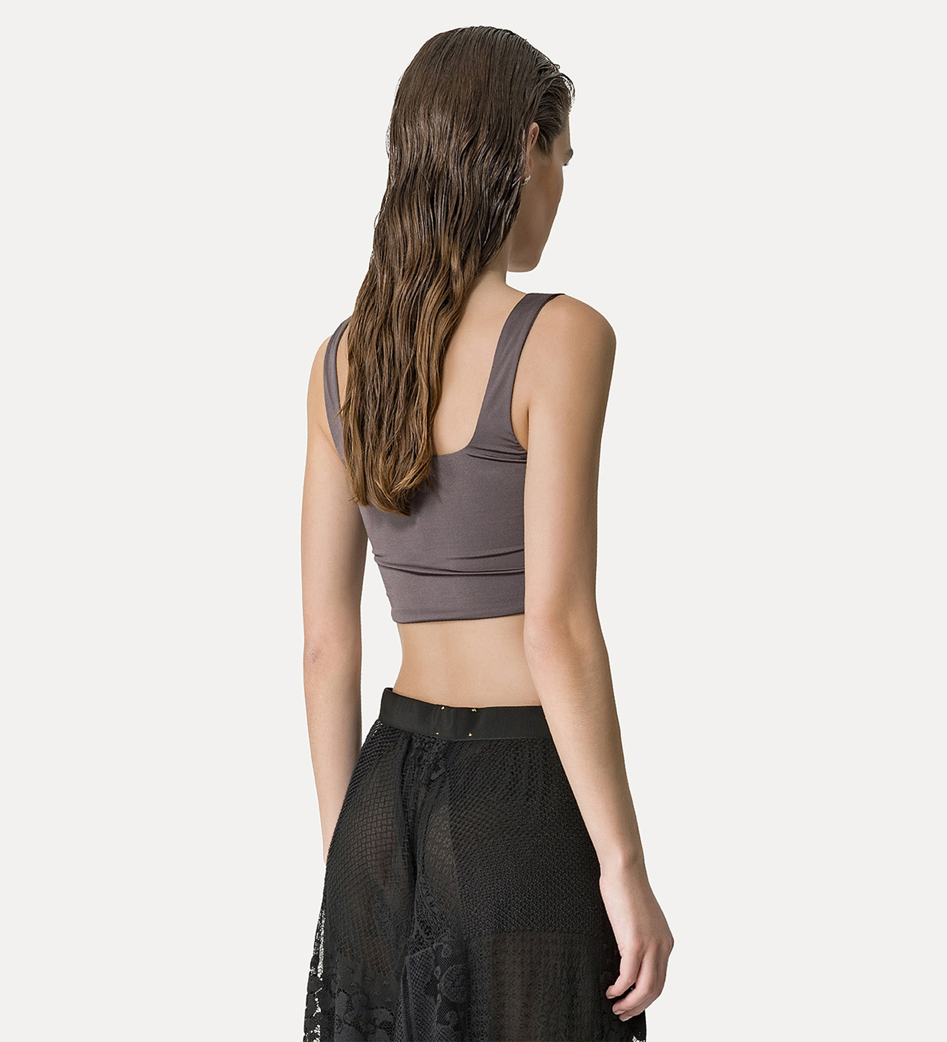 bralette in glossy grey jersey | forte_forte