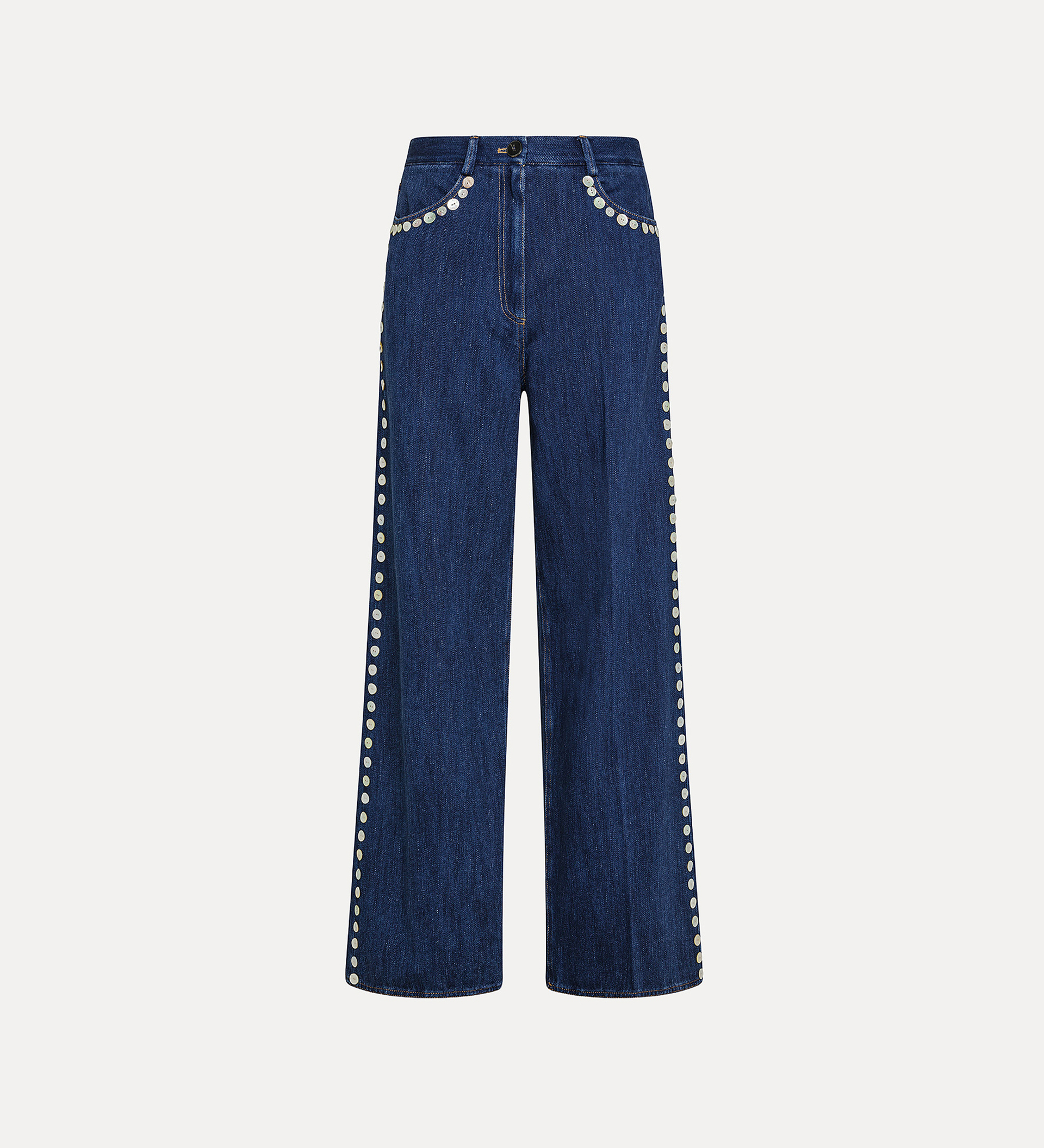 pantalon à 5 poches à paillettes | forte_forte
