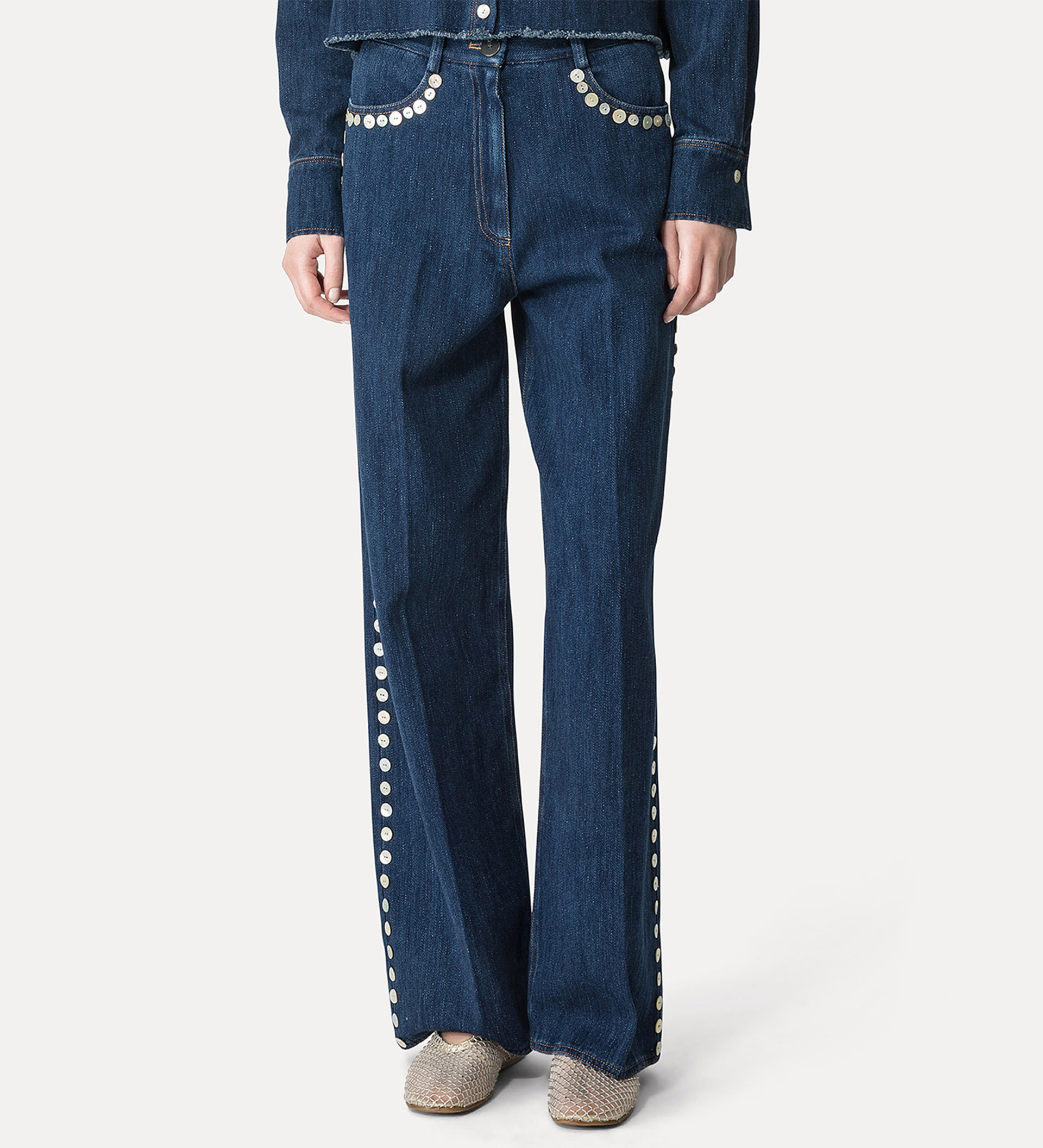 pantalone 5 tasche con paillette | forte_forte