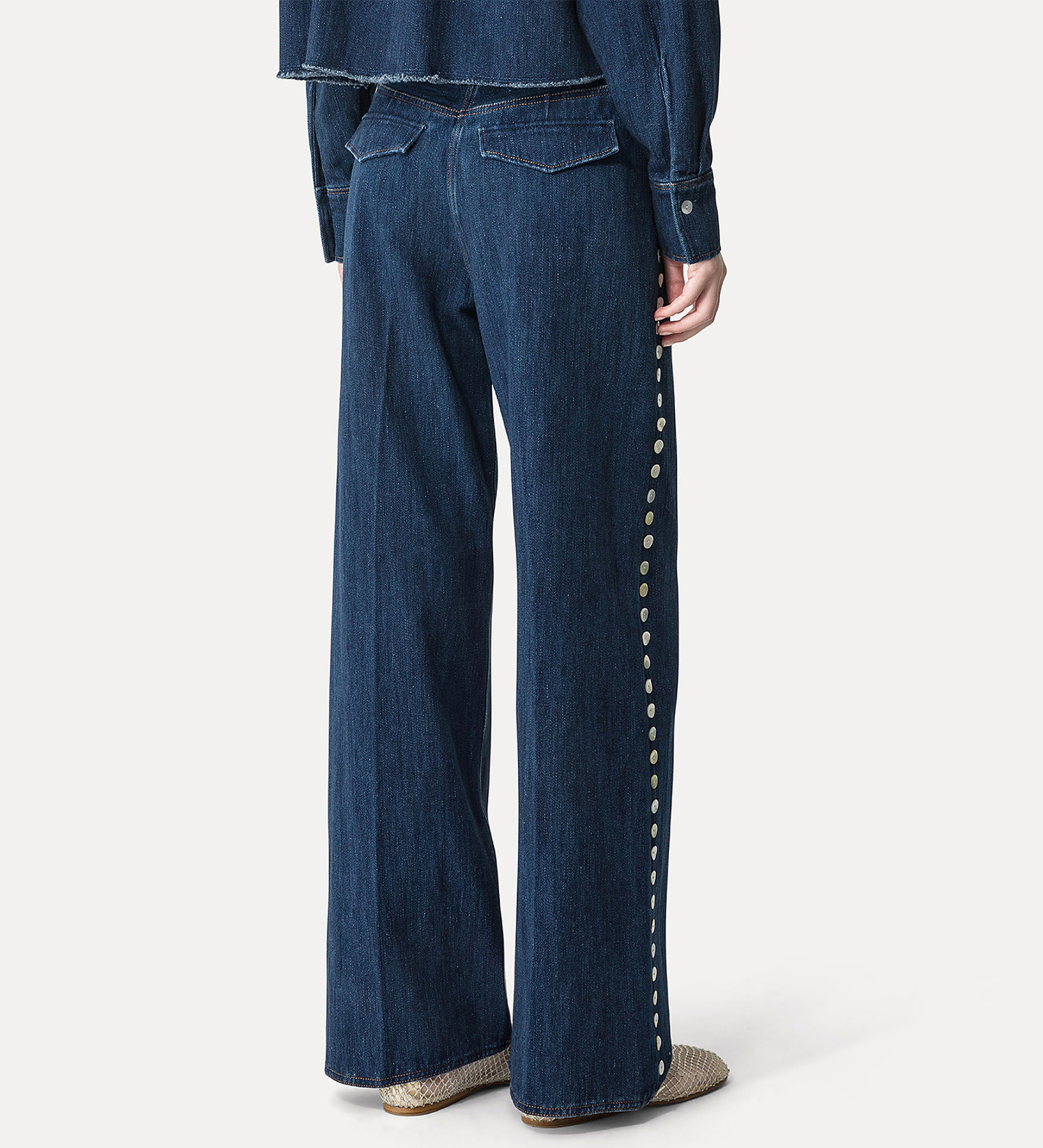 pantalone 5 tasche con paillette | forte_forte