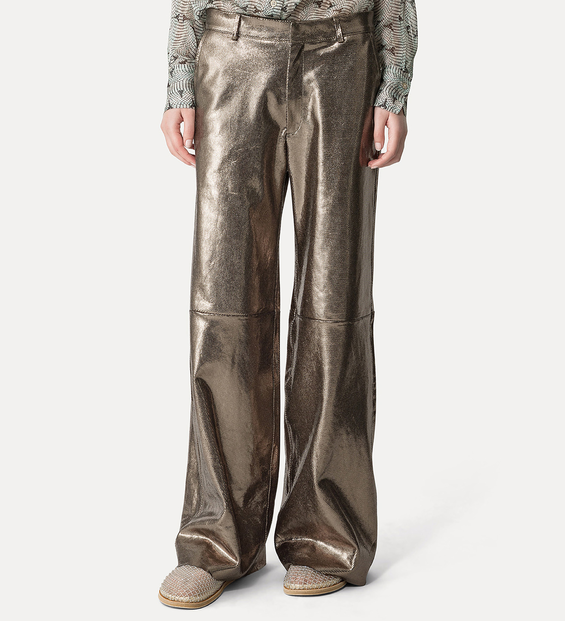pantalon ample en daim nid d'abeille | forte_forte