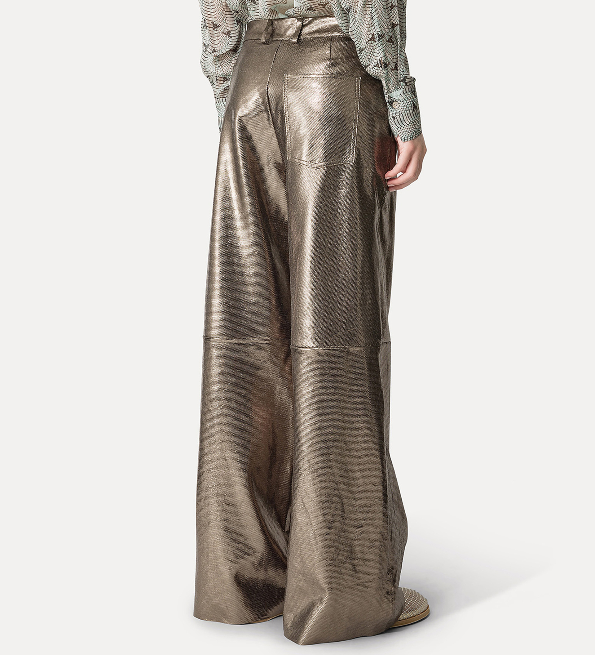 pantalon ample en daim nid d'abeille | forte_forte