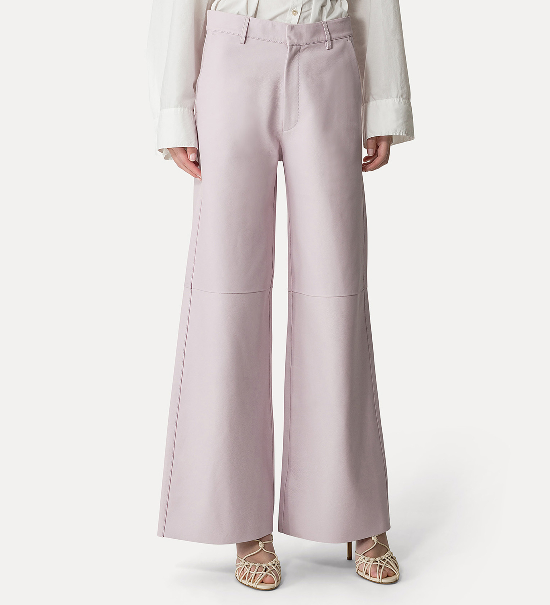 pantalone gamba larga in nappa | forte_forte