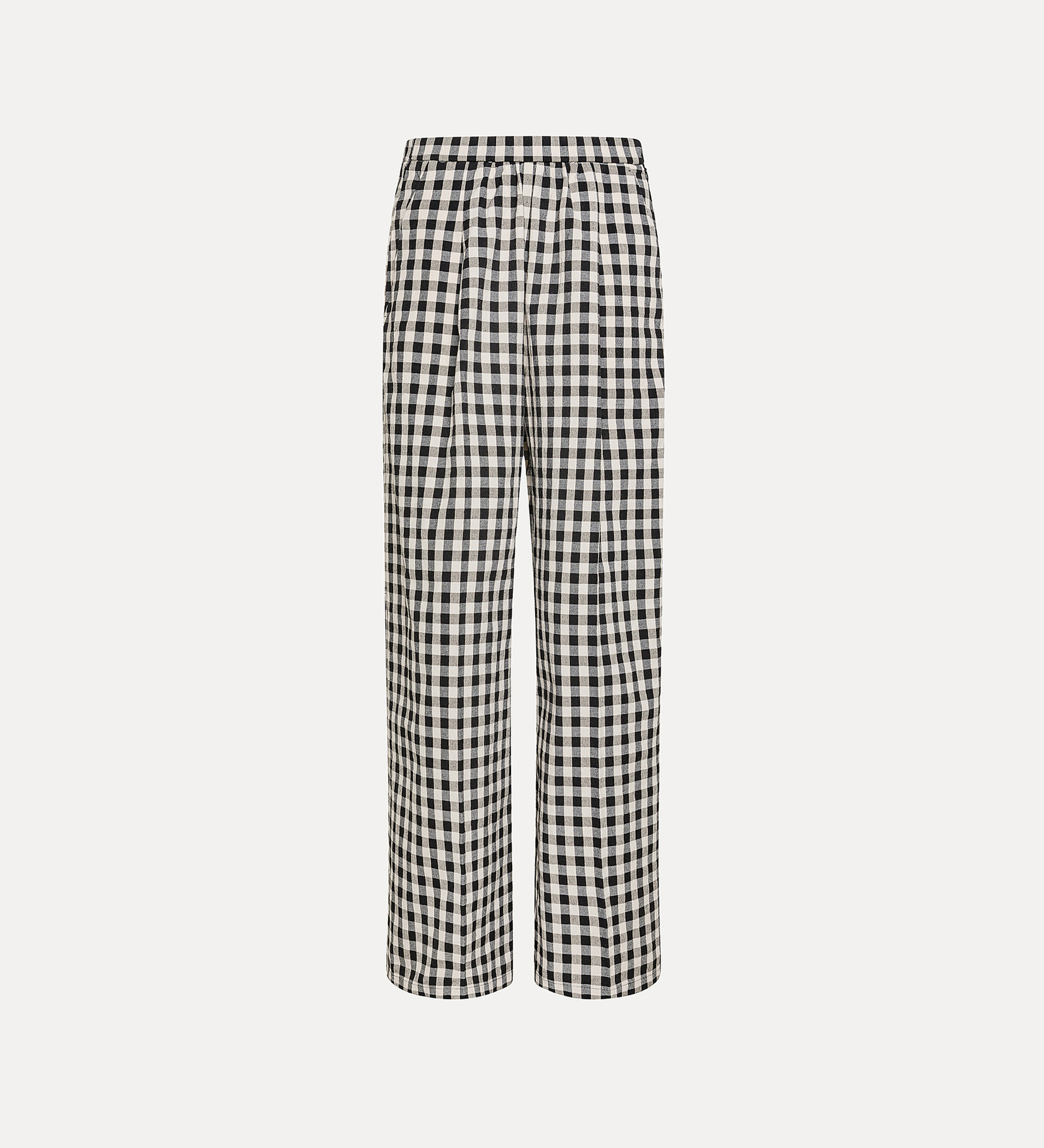 pantalone palazzo in vichy di cotone | forte_forte