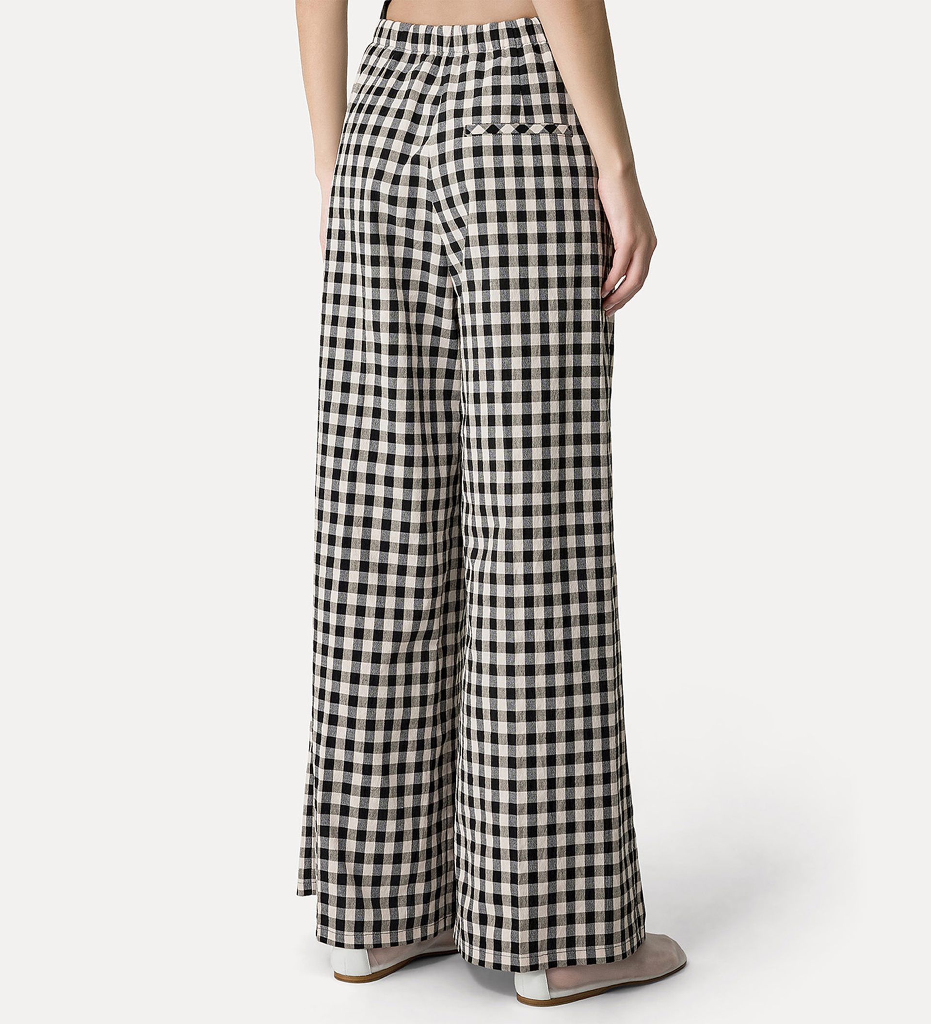 palazzo pants in gingham–check cotton | forte_forte
