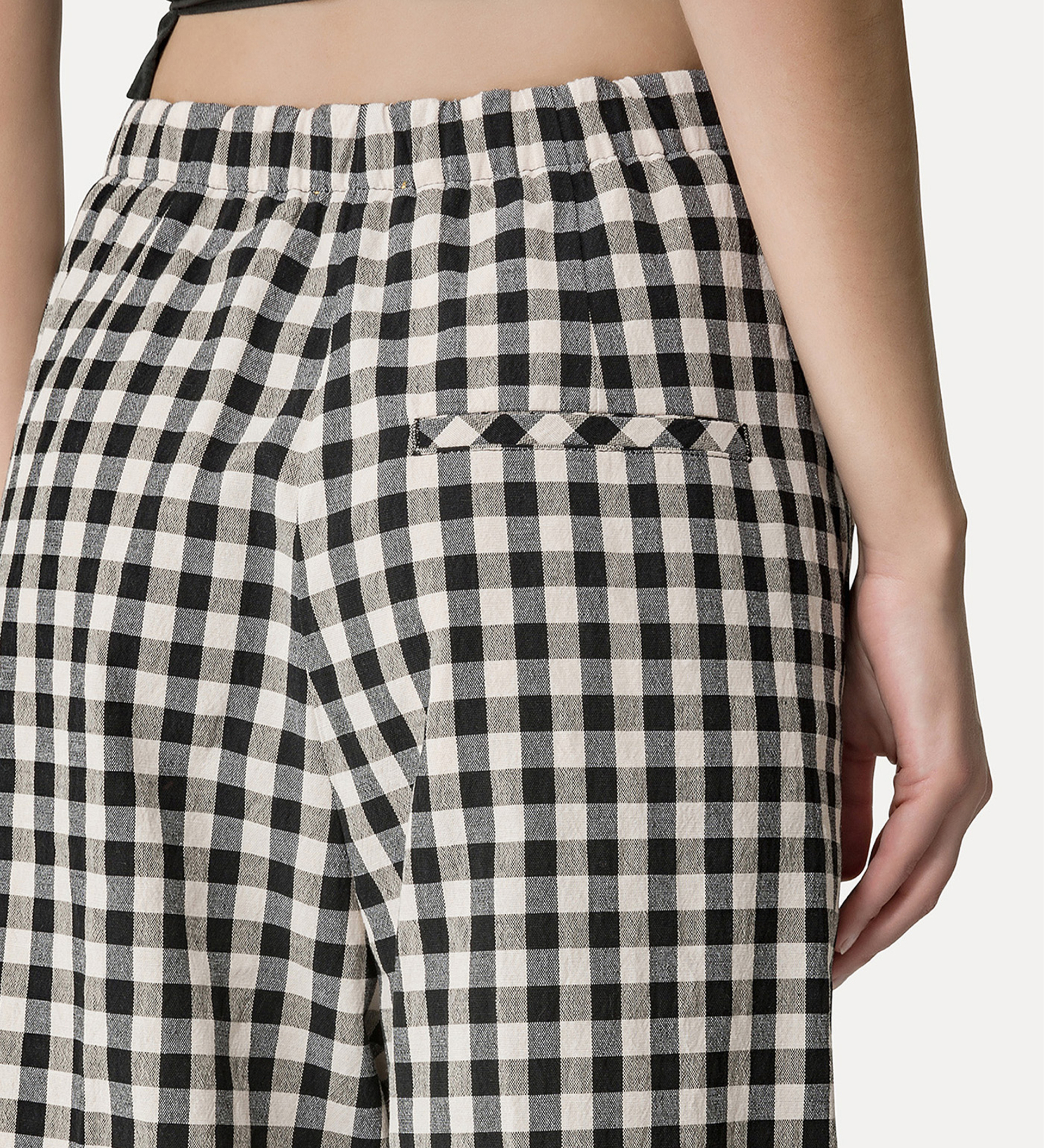 palazzo pants in gingham–check cotton | forte_forte