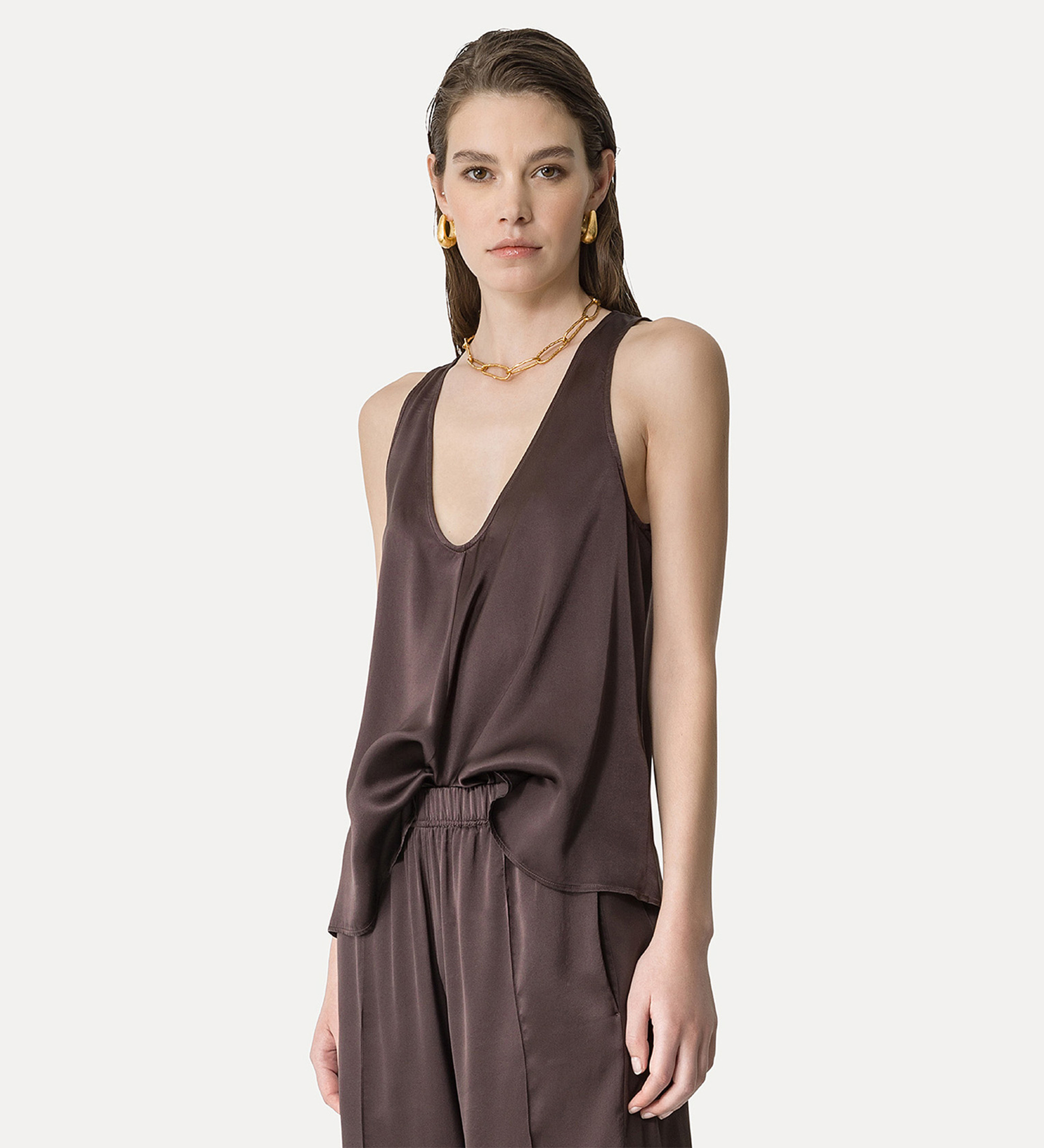 elegant top in silk satin | forte_forte