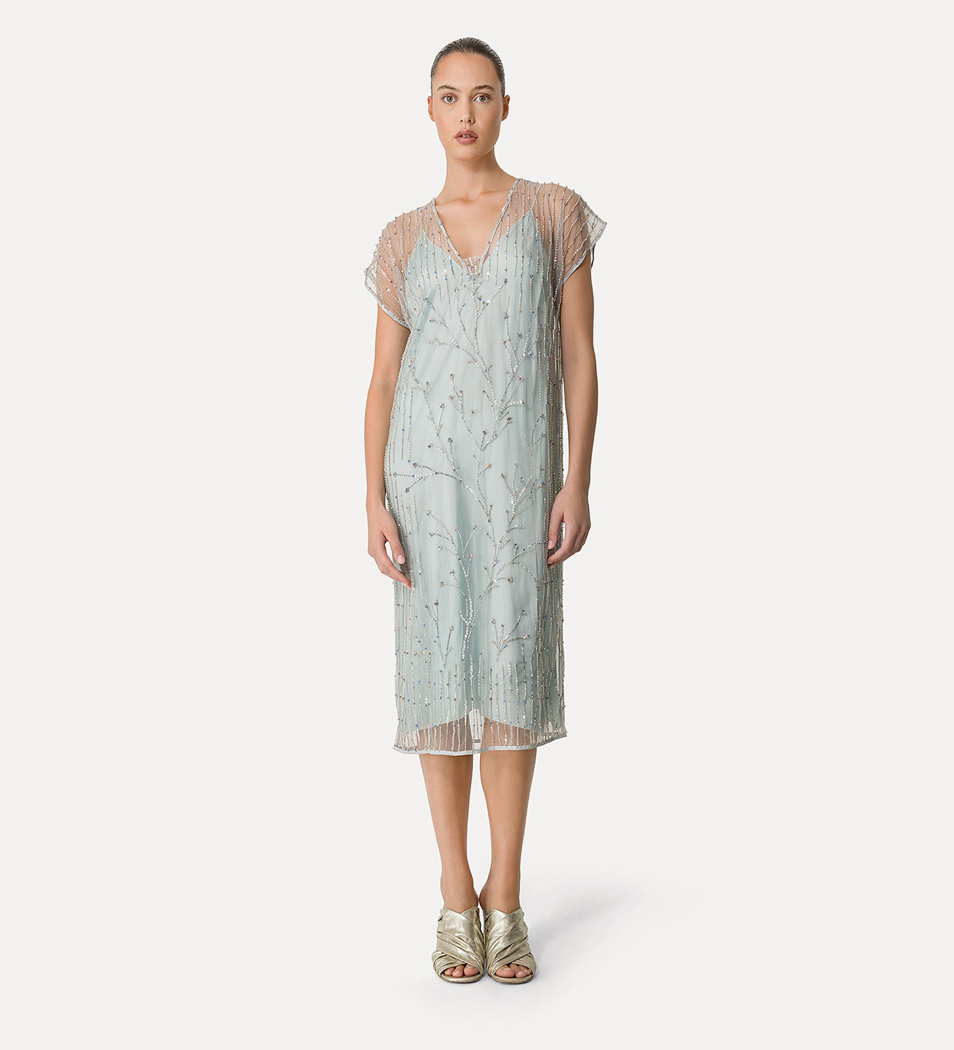 abito in tulle con ricamo “firefly” | forte_forte