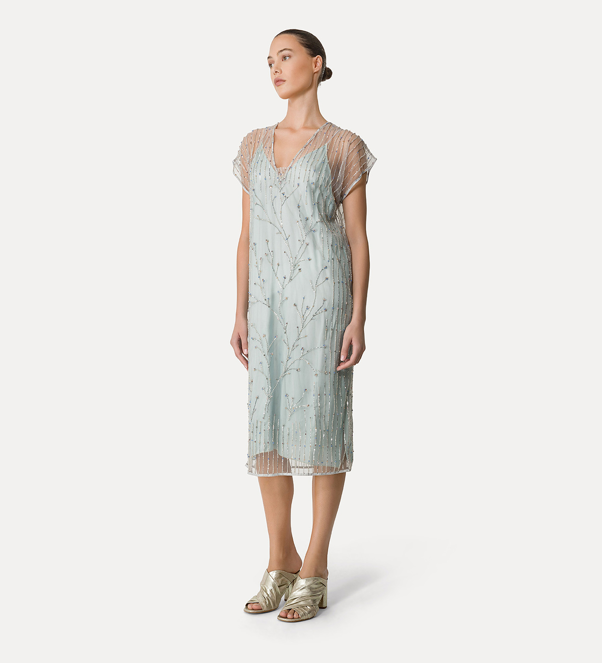 abito in tulle con ricamo “firefly” | forte_forte