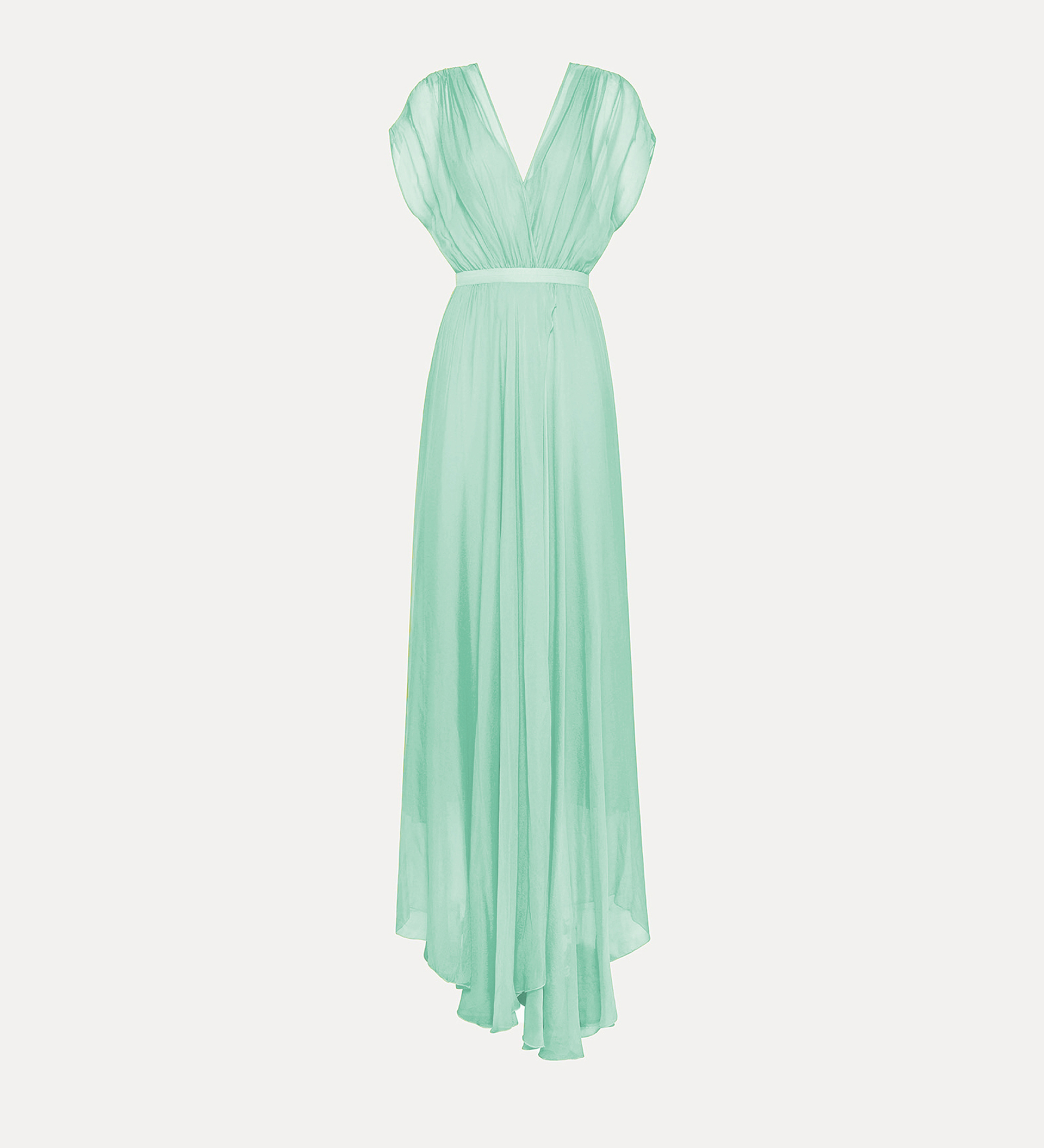 chiffon dress with crossover neckline | forte_forte