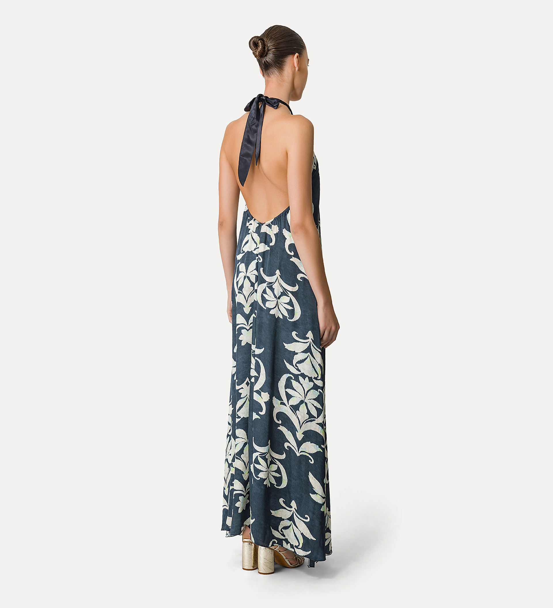satin dress with halterneck design | forte_forte