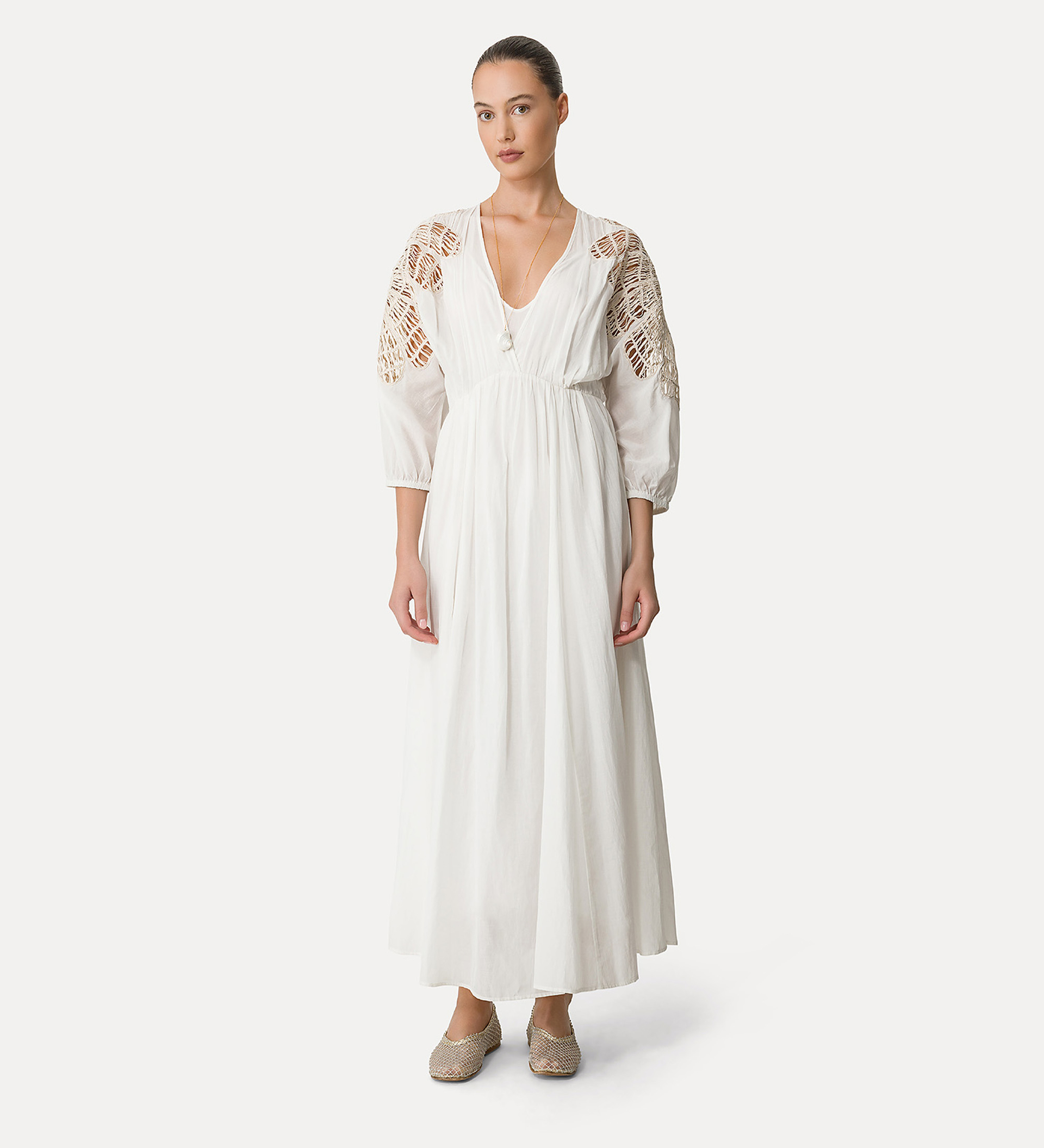 voile dress with inlay detail | forte_forte