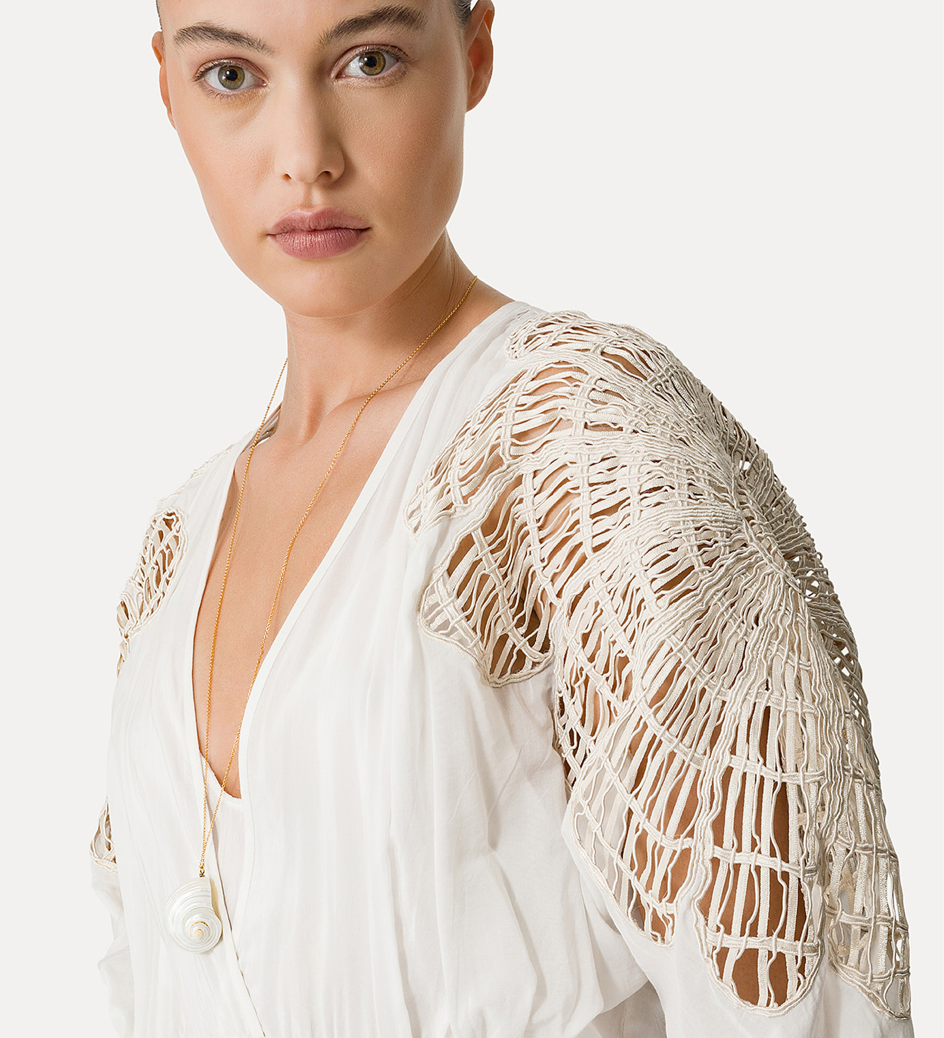 voile dress with inlay detail | forte_forte