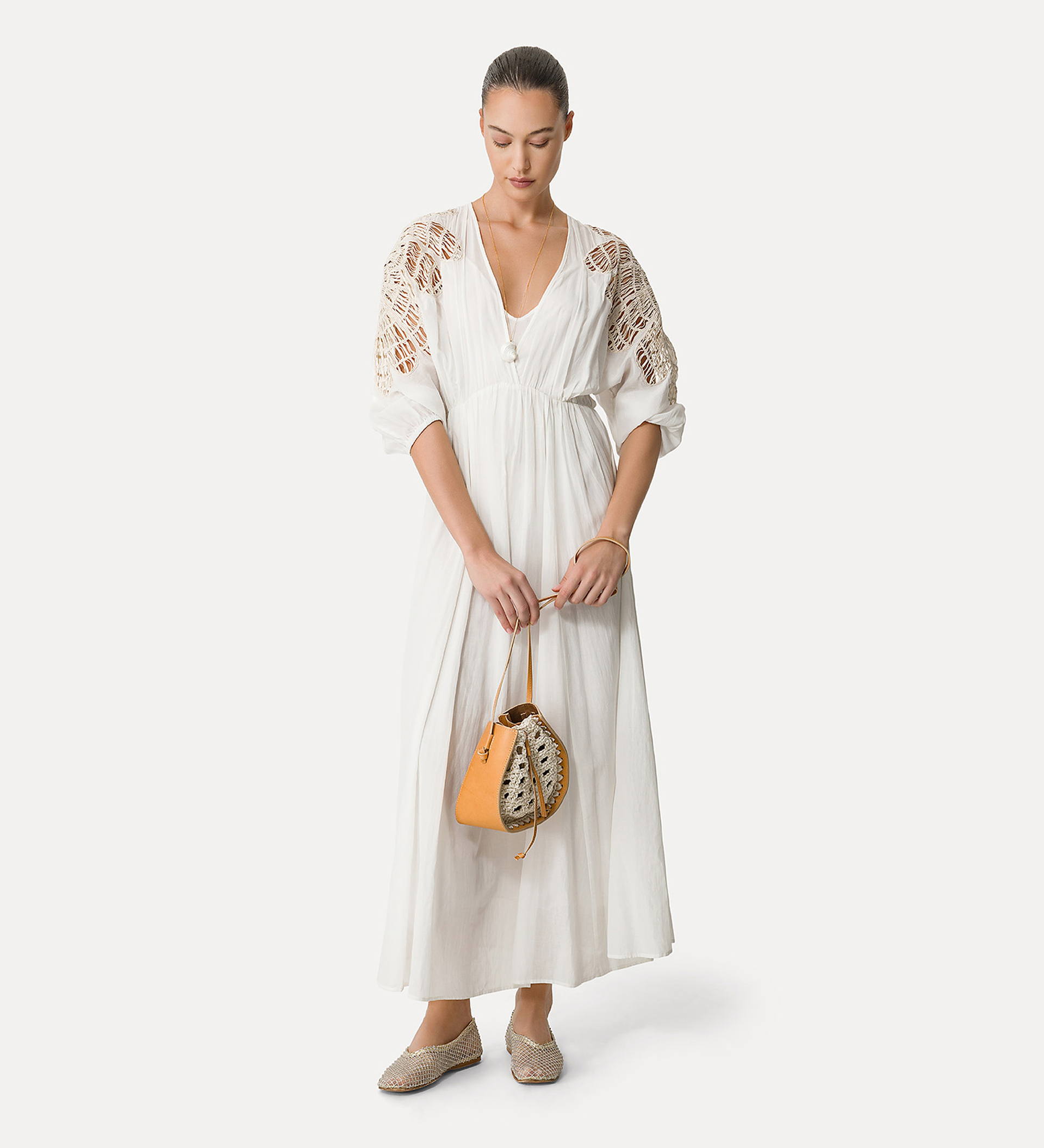 voile dress with inlay detail | forte_forte