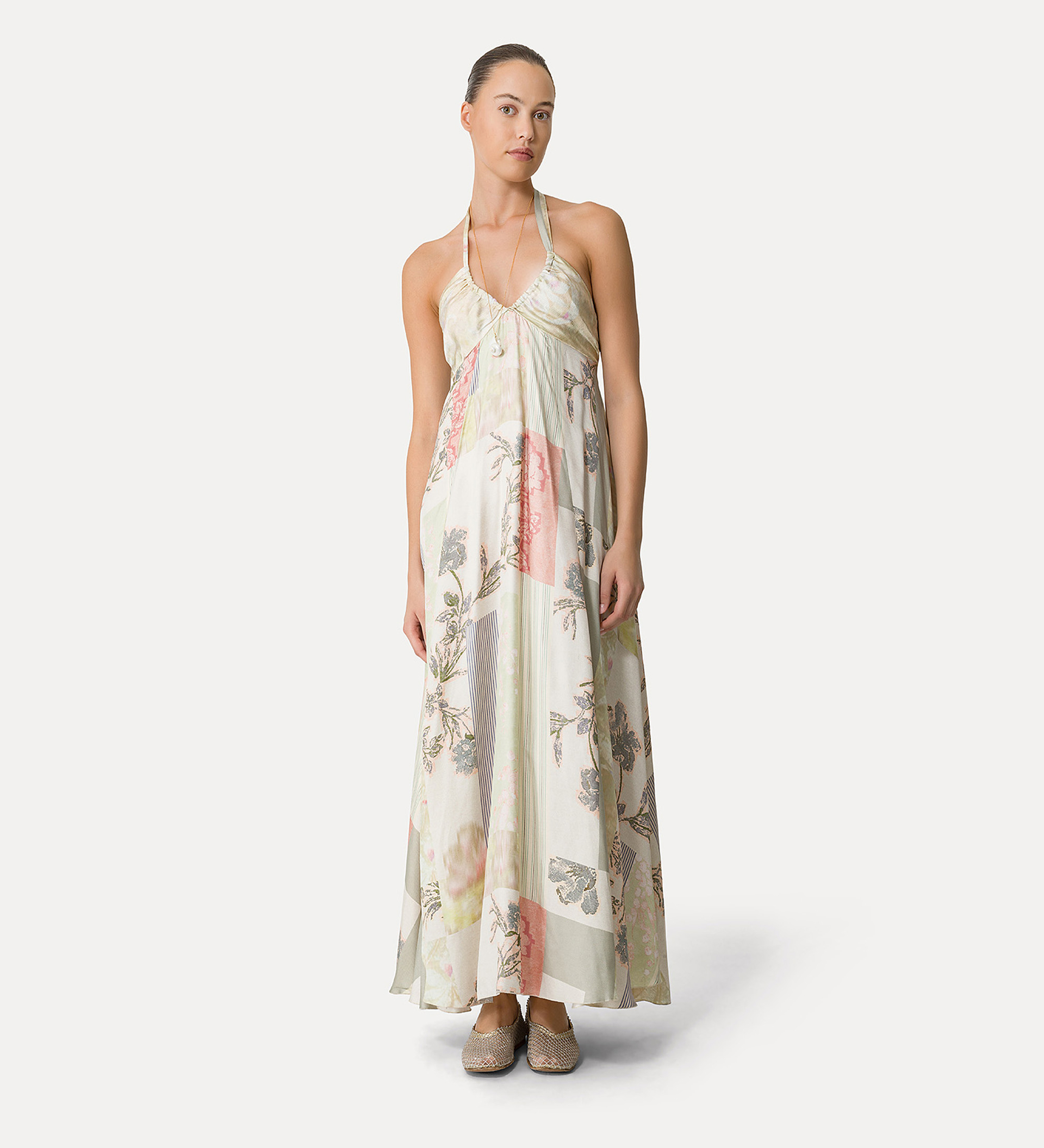 dress with spaghetti straps in “the secret garden” print pattern | forte_forte