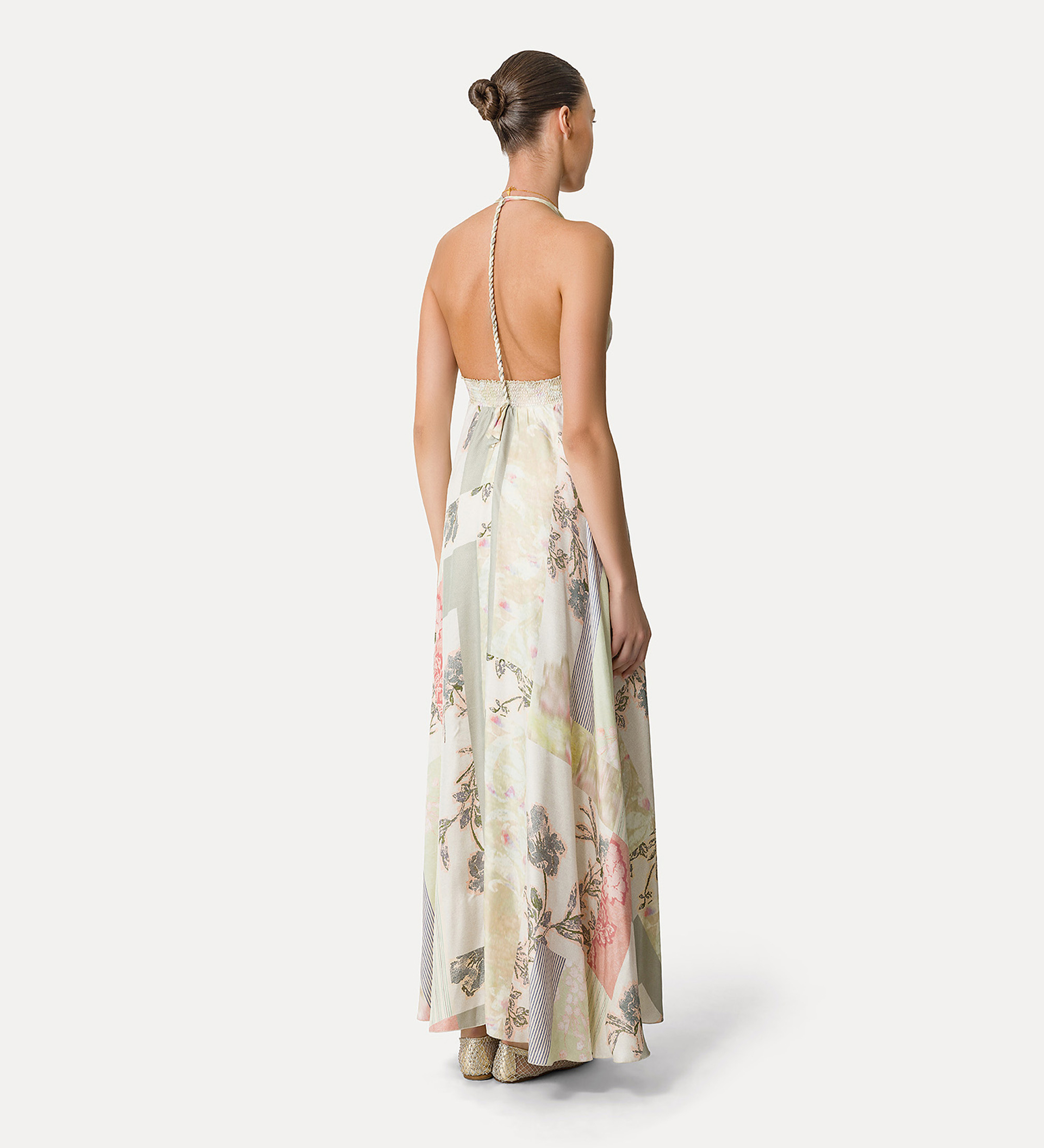dress with spaghetti straps in “the secret garden” print pattern | forte_forte