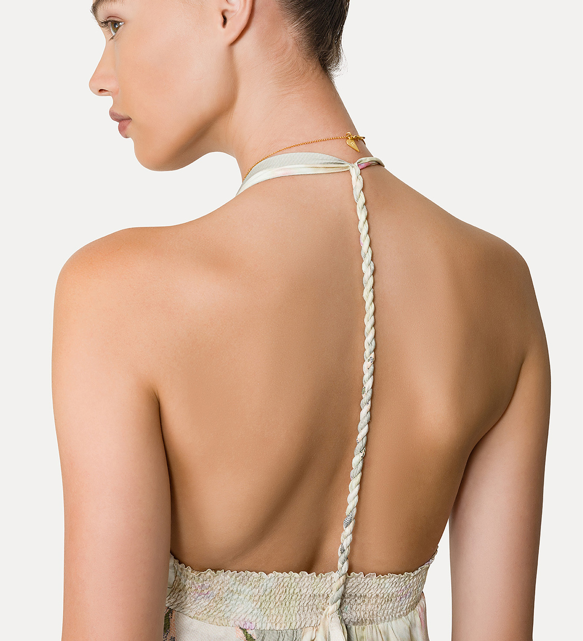 dress with spaghetti straps in “the secret garden” print pattern | forte_forte