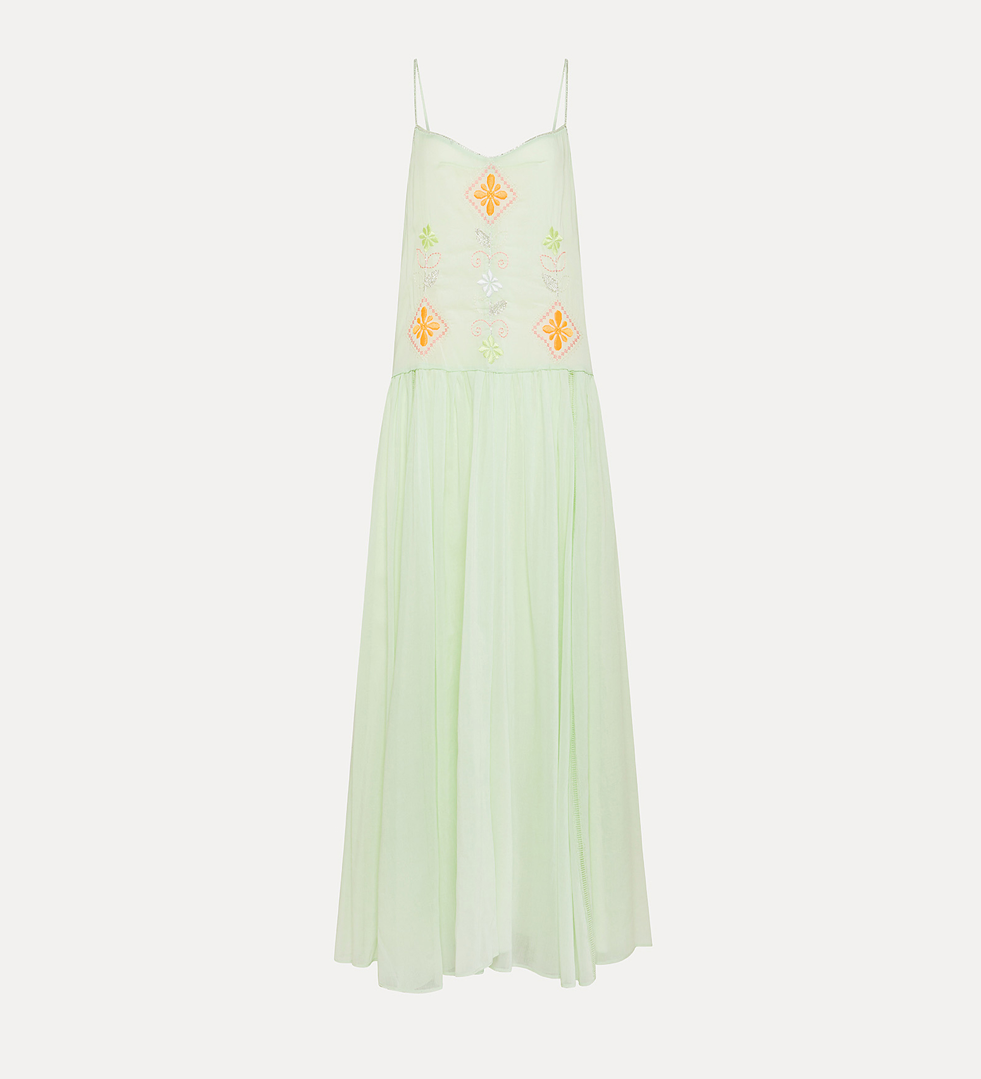 voile dress with “oniric blossom” embroidered detailing | forte_forte