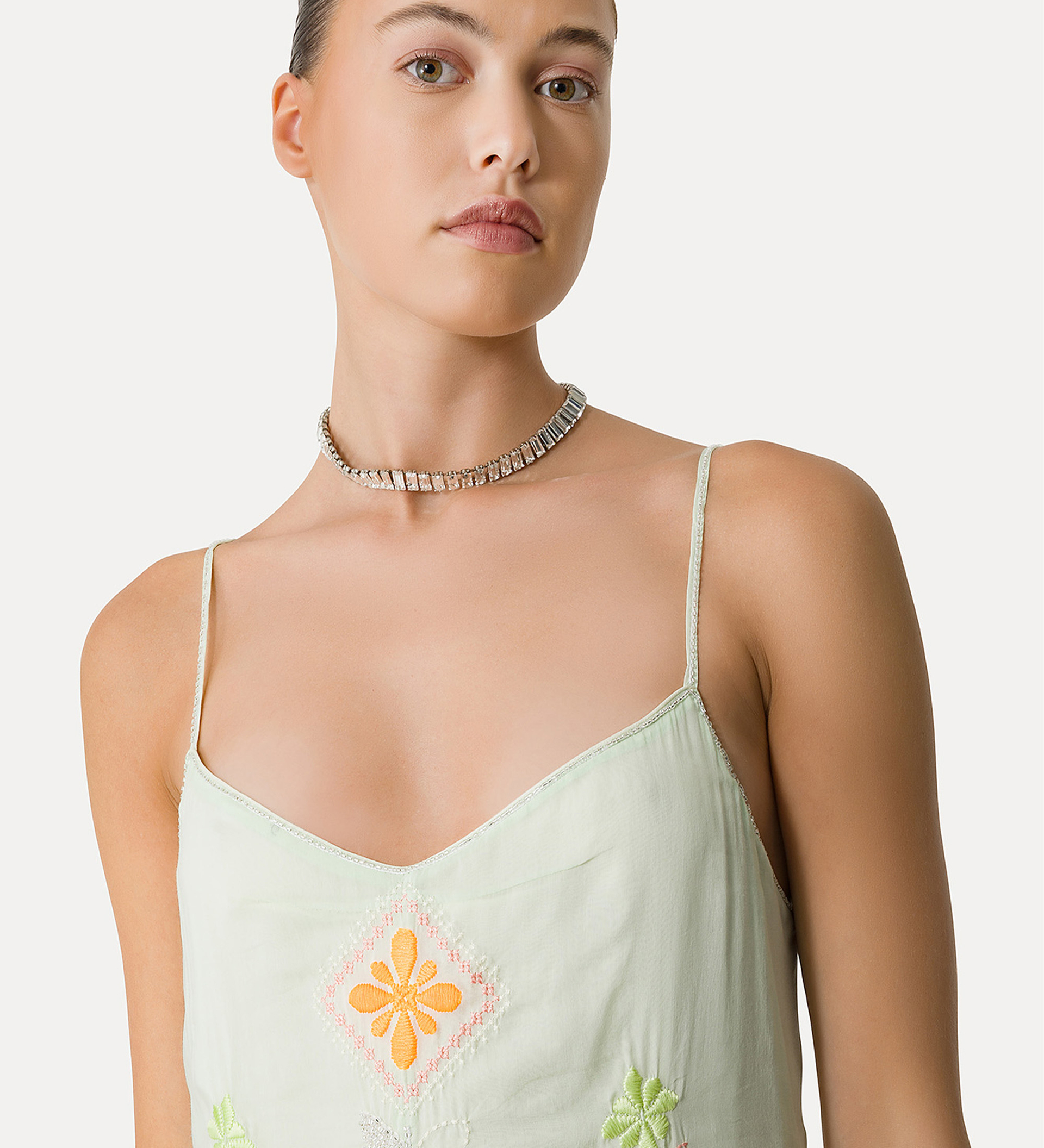 voile dress with “oniric blossom” embroidered detailing | forte_forte