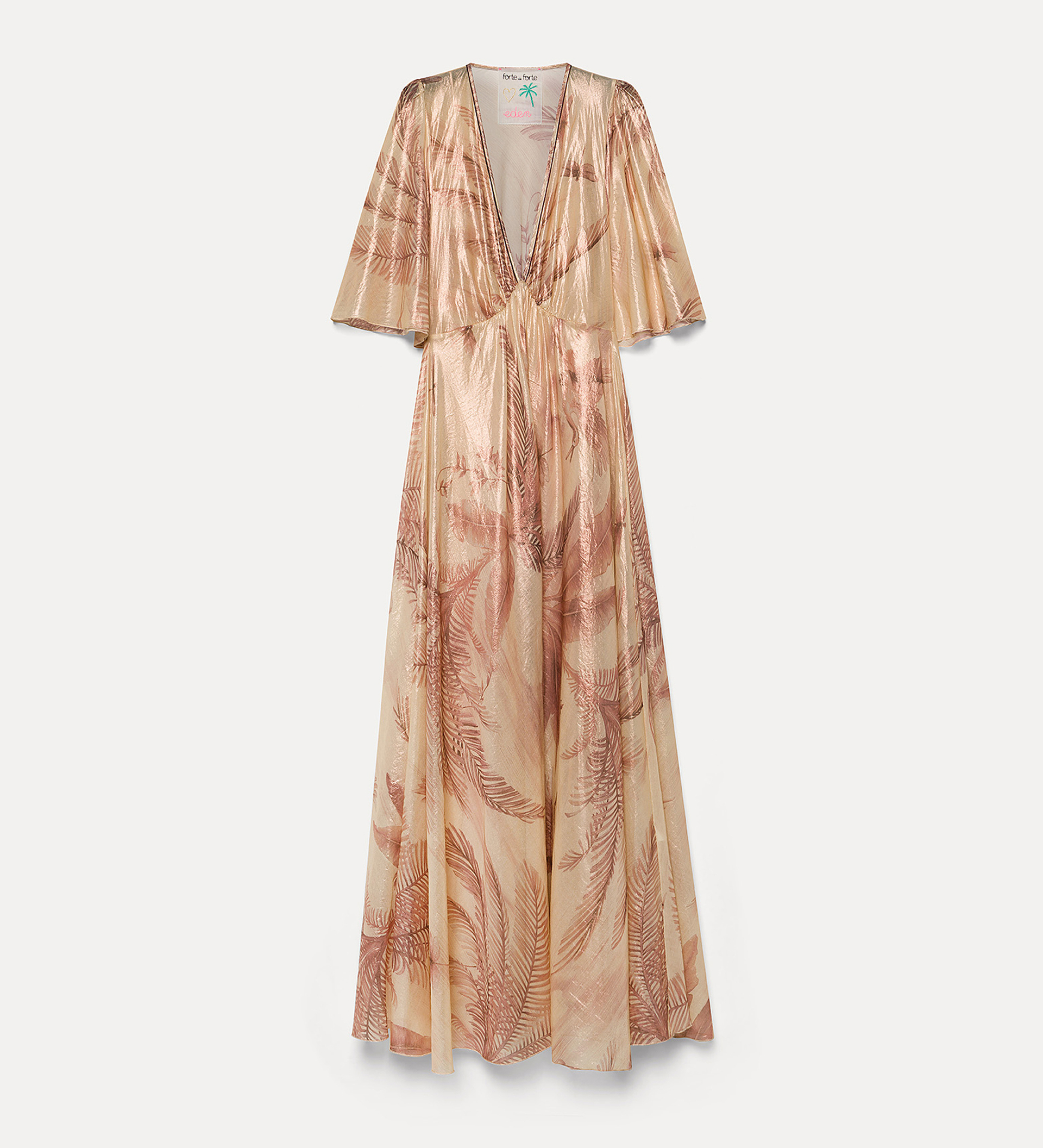 silk voile dress with “eden” lamè print pattern | forte_forte