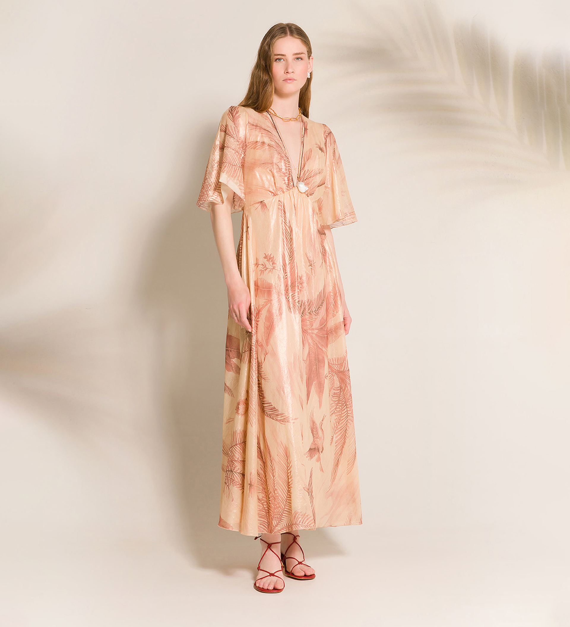 silk voile dress with “eden” lamè print pattern | forte_forte